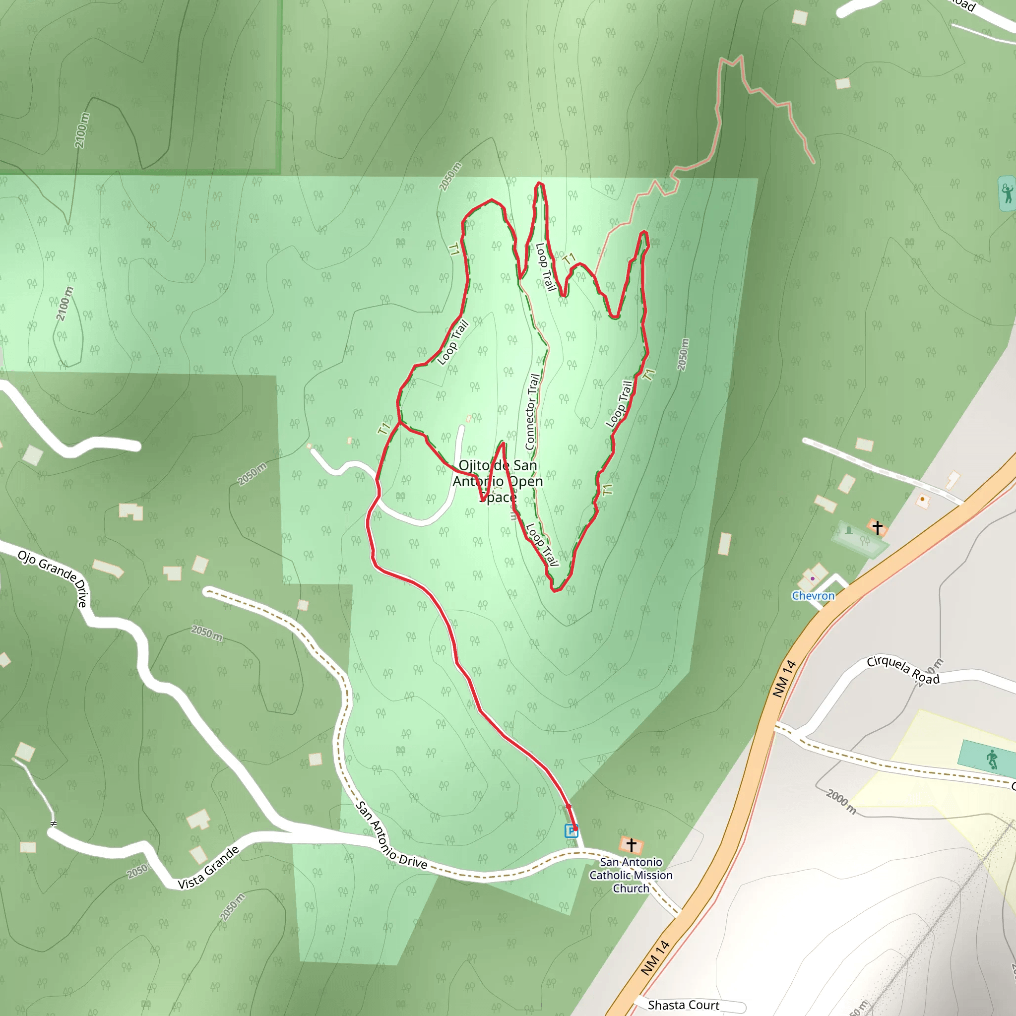 Ojito de San Antonio Open Space Loop mobile static map