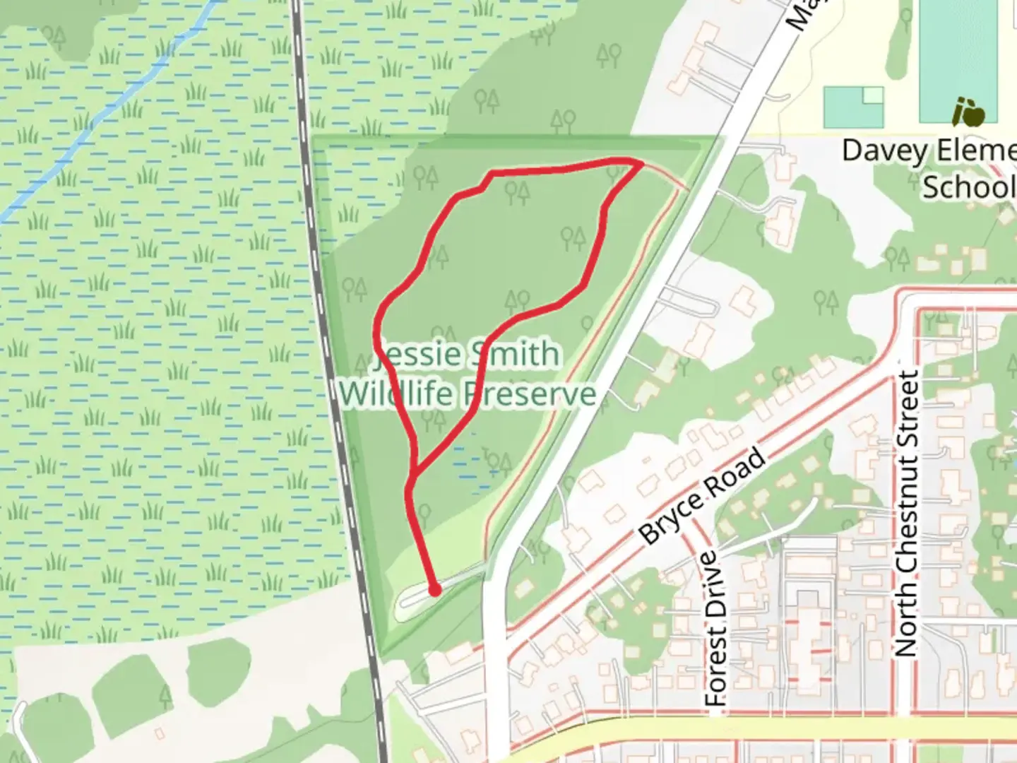 An image depicting the trail Majors Lane Loop and its surrounding area.