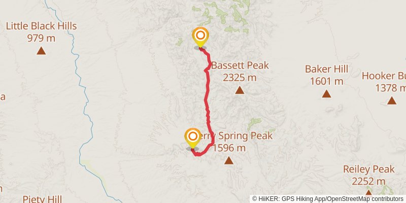 Sky Islands Traverse stage 27 Map
