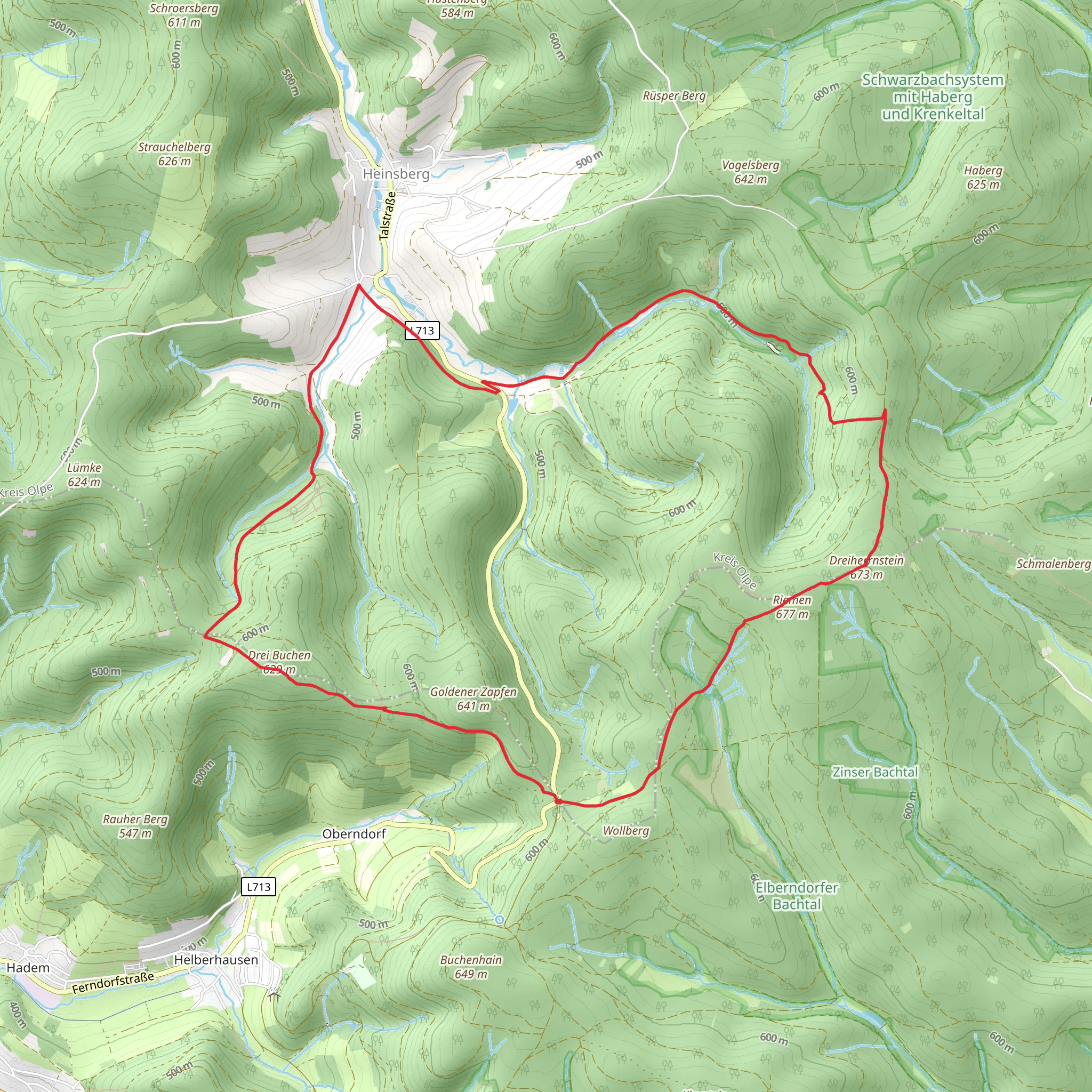Heinsberg Rundweg and Rundweg Kirchhundem mobile static map