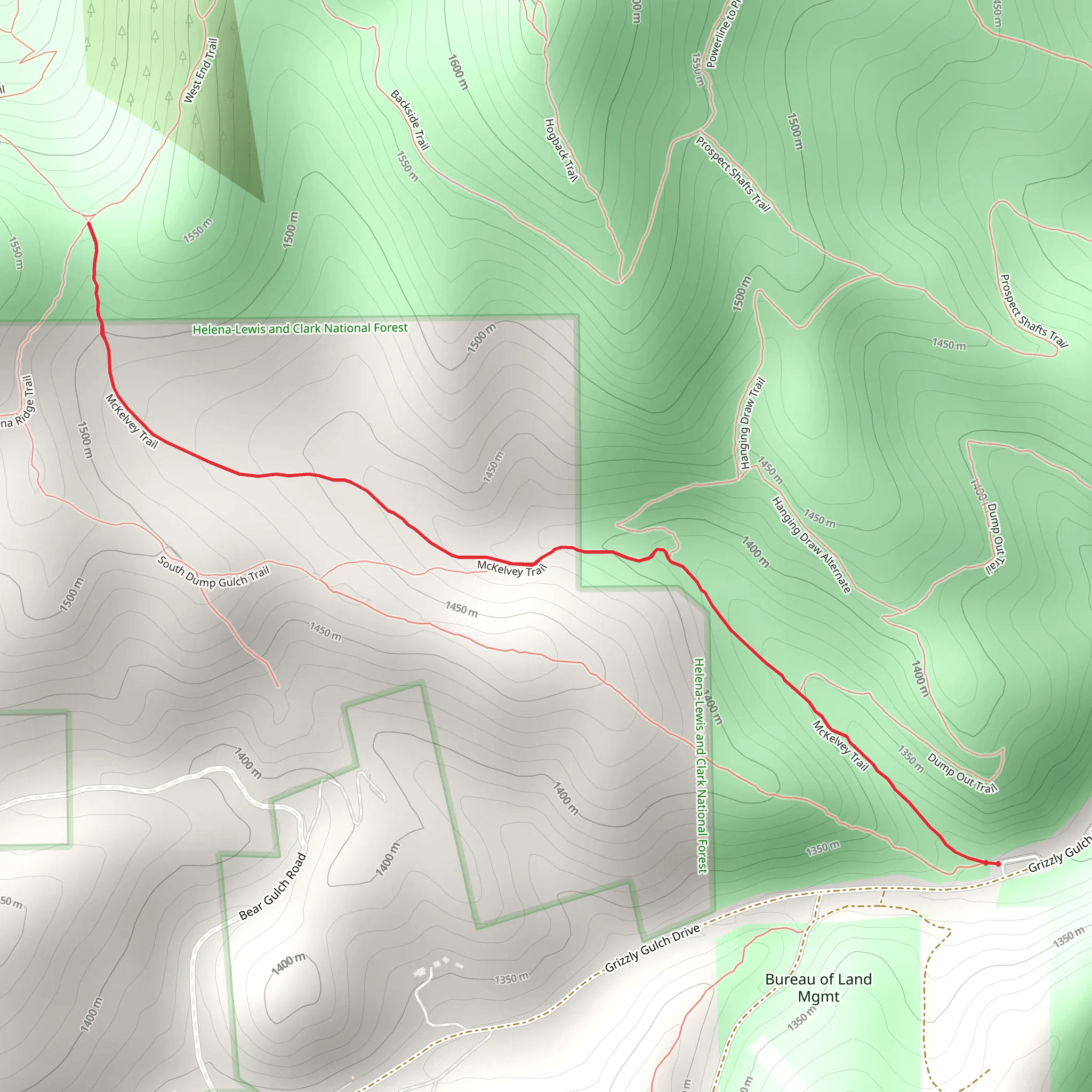 McKelvey Trail mobile static map