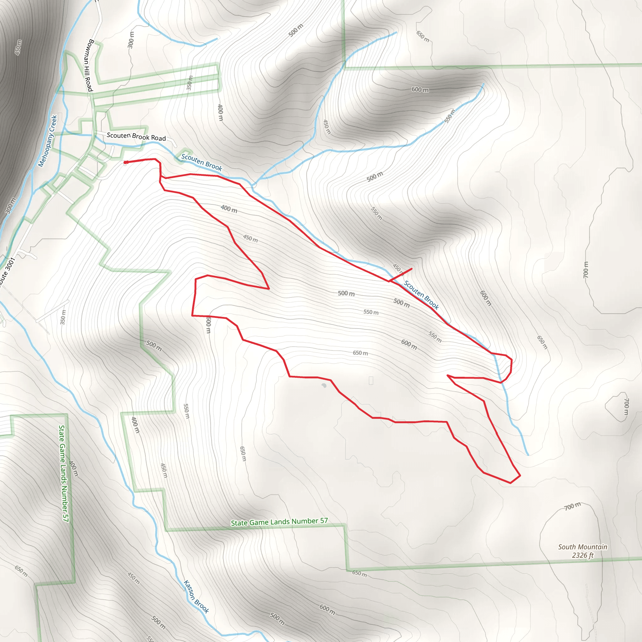Scouten Brook and State Route 3001 Loop mobile static map