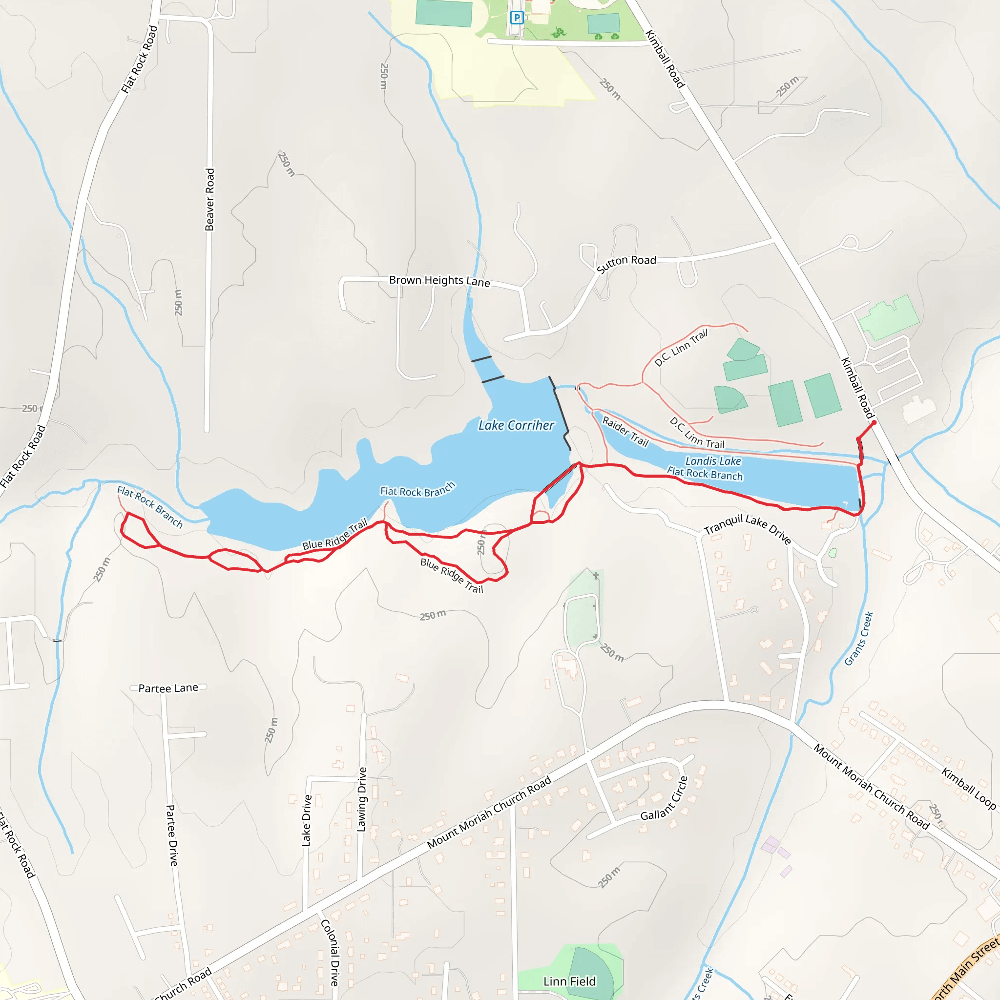 Blue Ridge and Raider Loop Trail - Landis Lake mobile static map