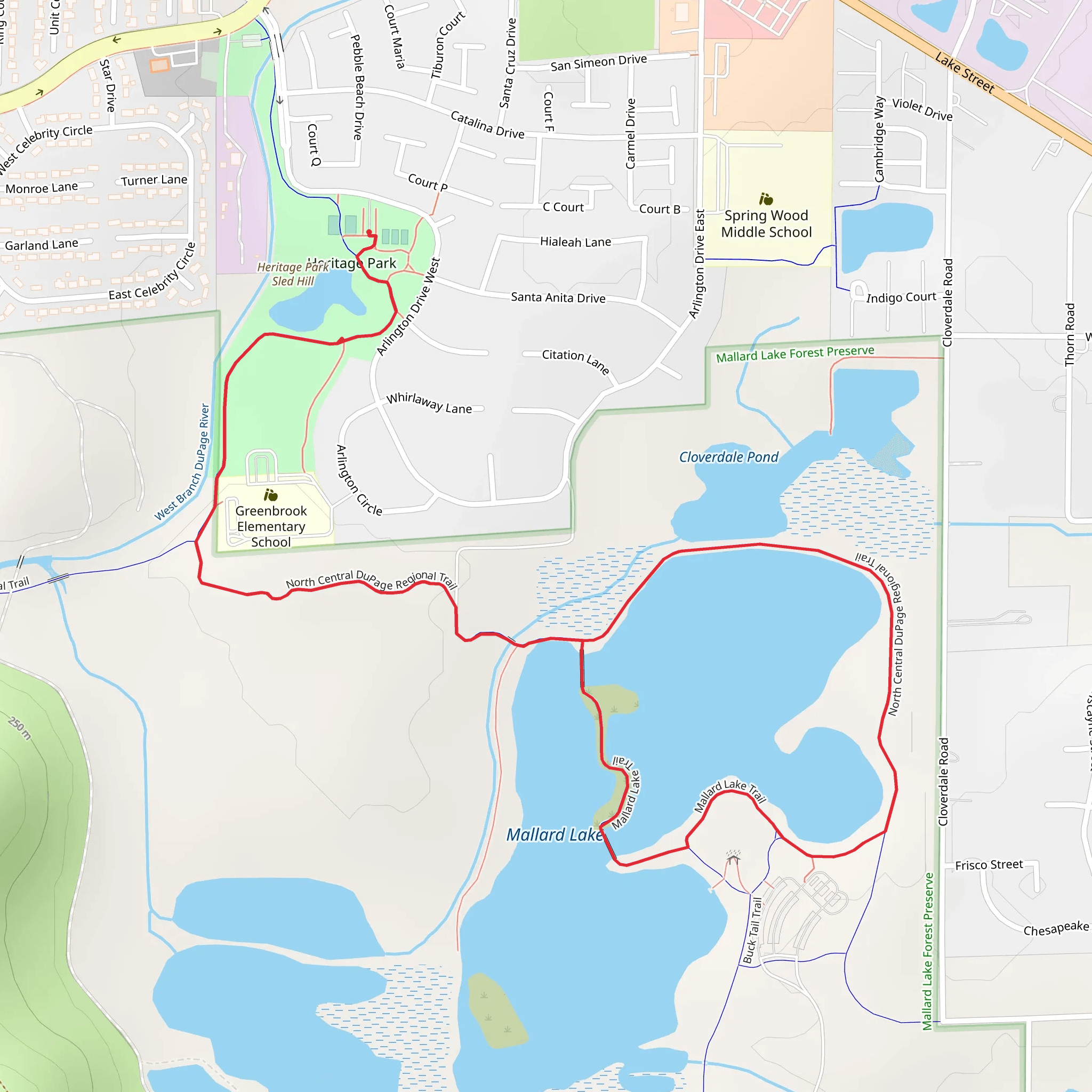 Mallard Lake Loop mobile static map