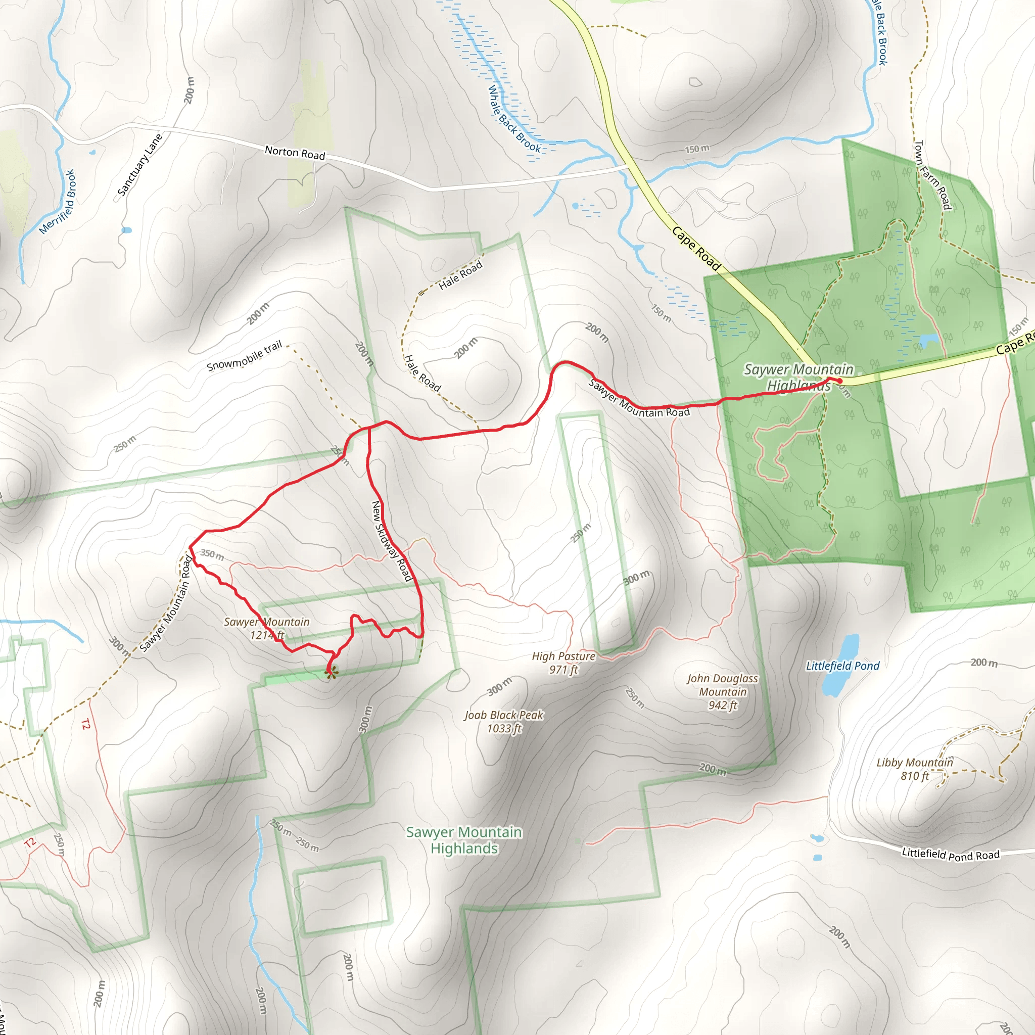 Sawyer Mountain Loop mobile static map
