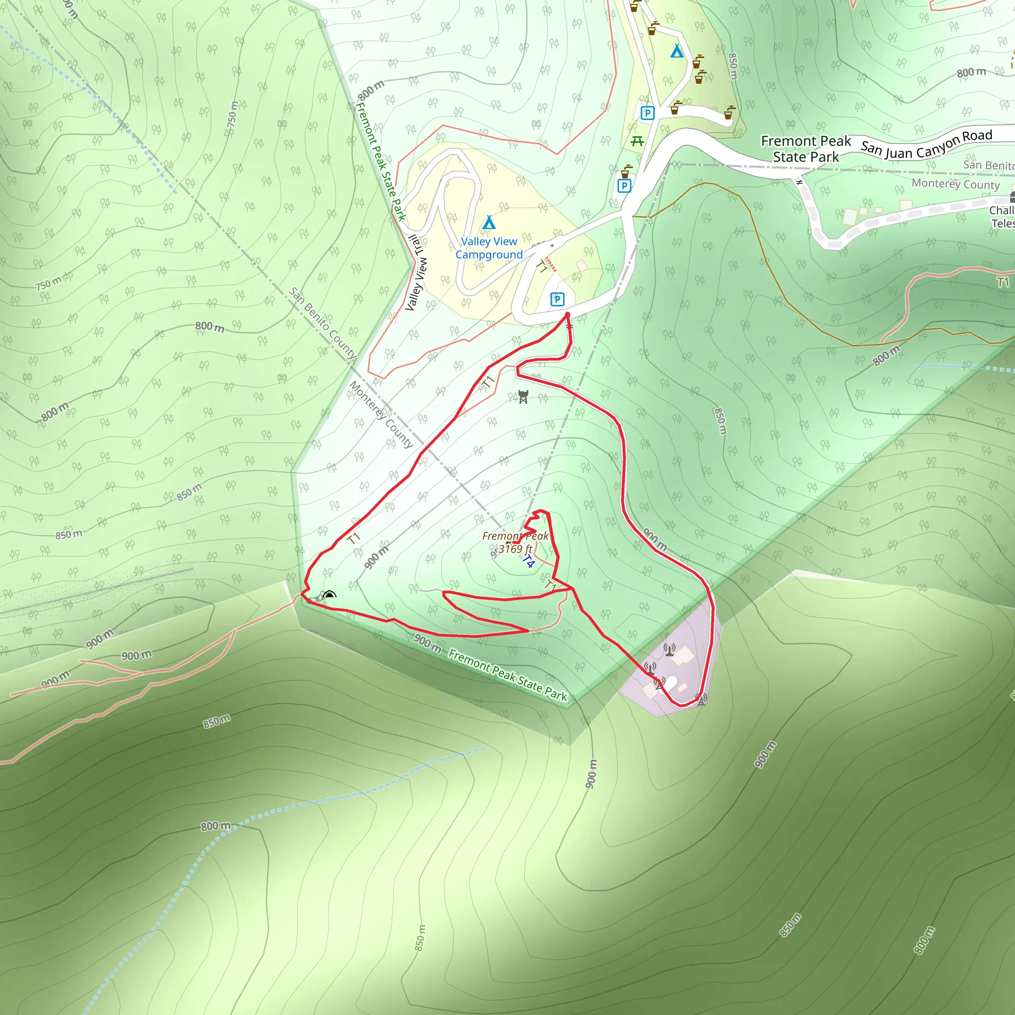 Fremont Peak Loop Trail mobile static map
