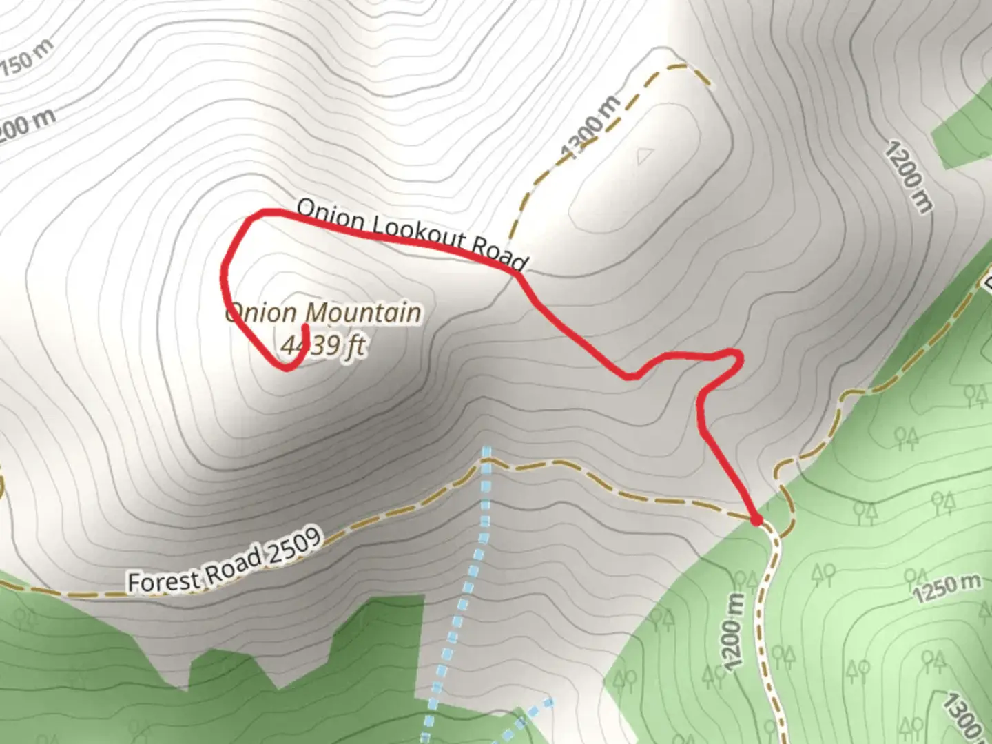 An image depicting the trail Onion Mountain Trail and its surrounding area.