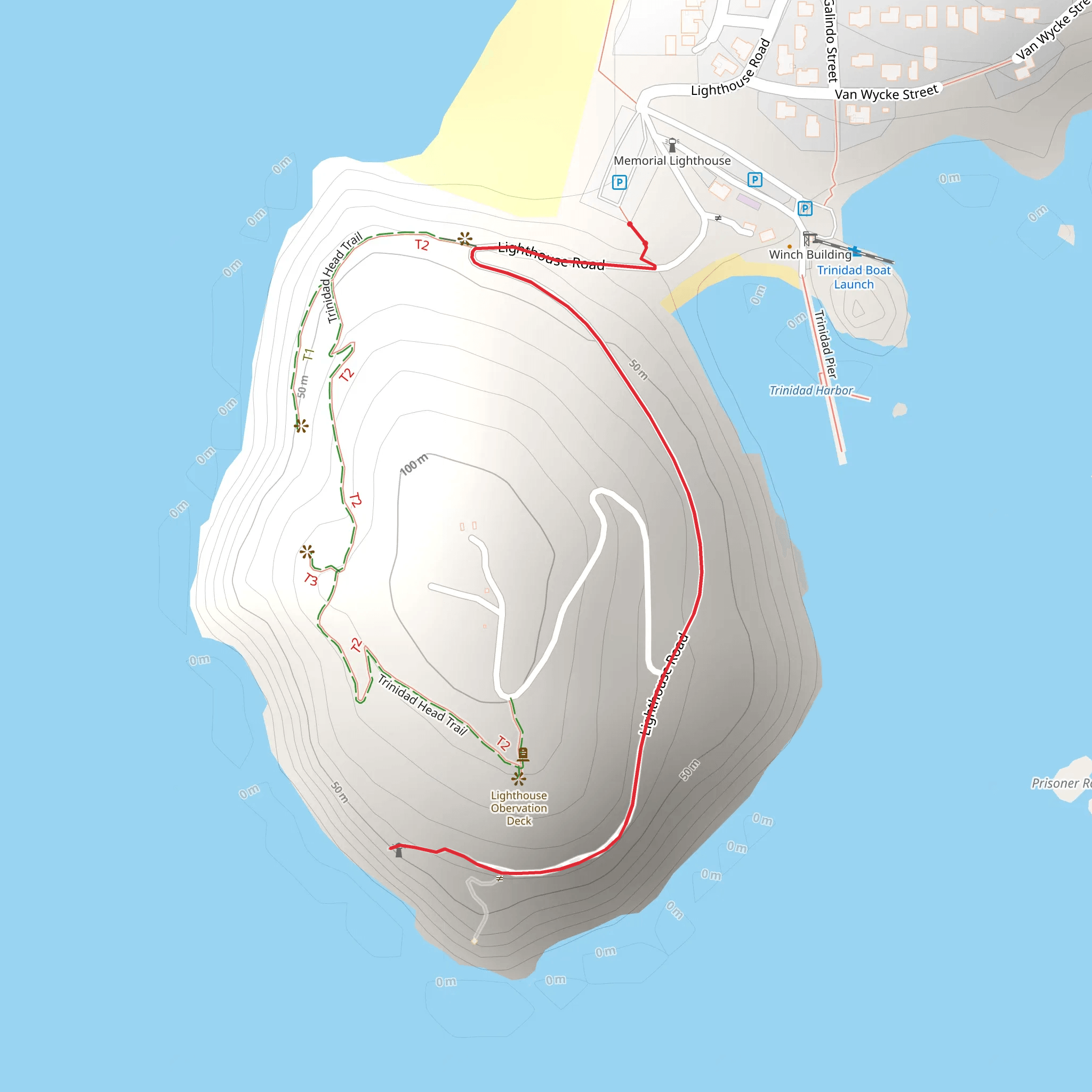 Trinidad Head Trail mobile static map