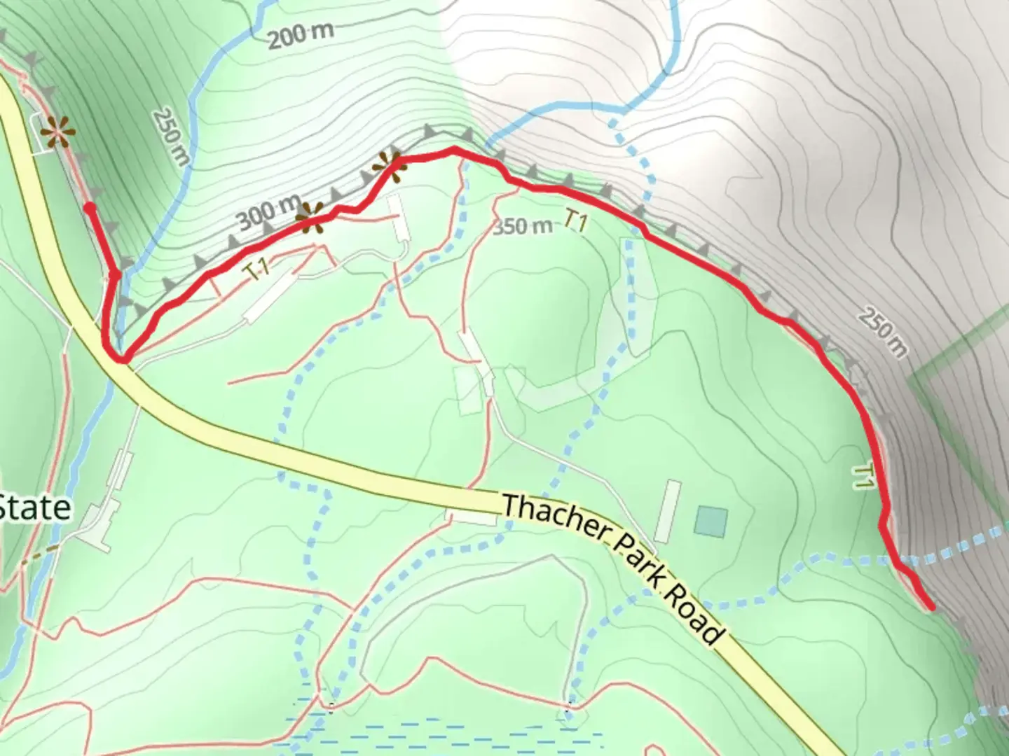 An image depicting the trail Escarpment Trail and its surrounding area.