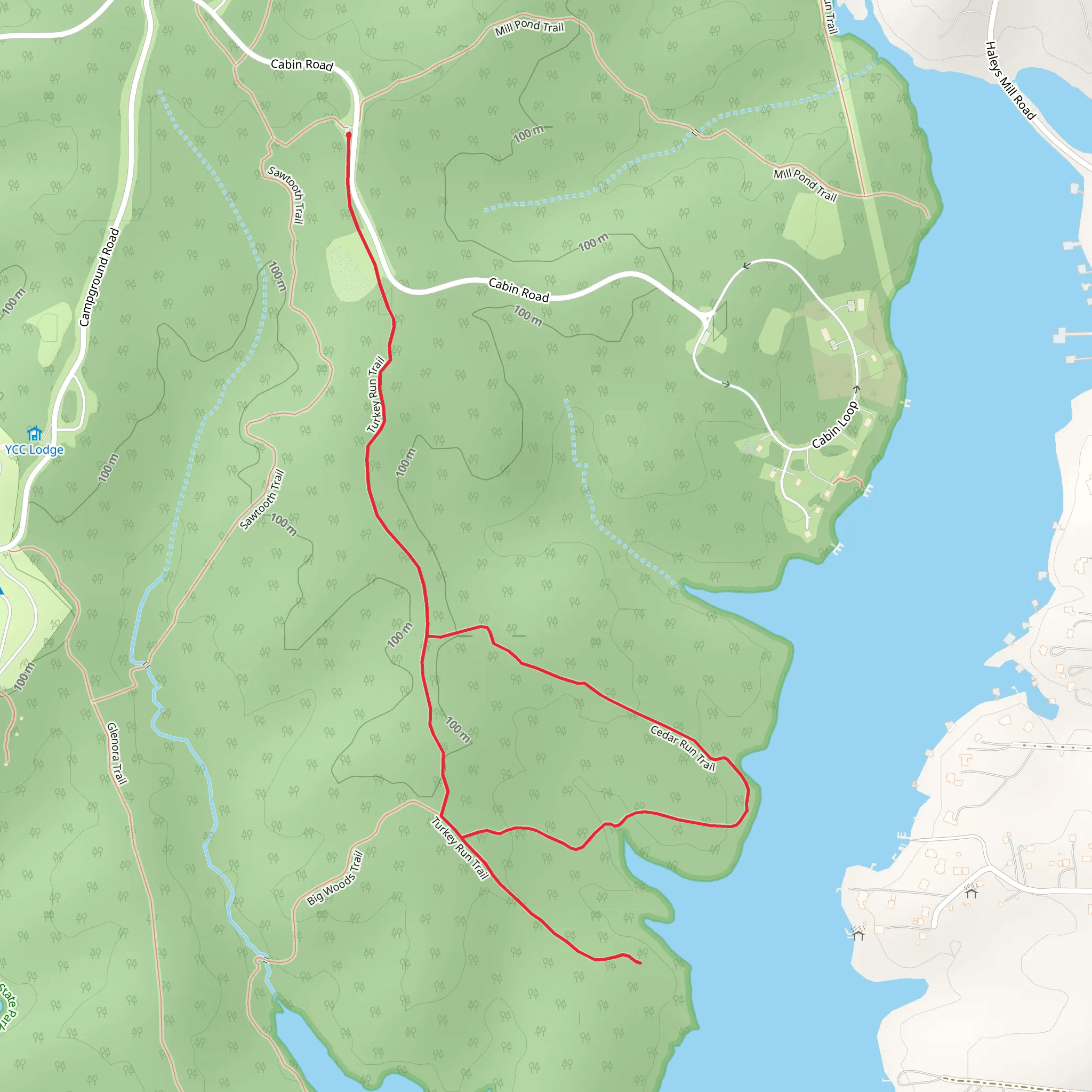 Turkey Run and Cedar Run Trail mobile static map
