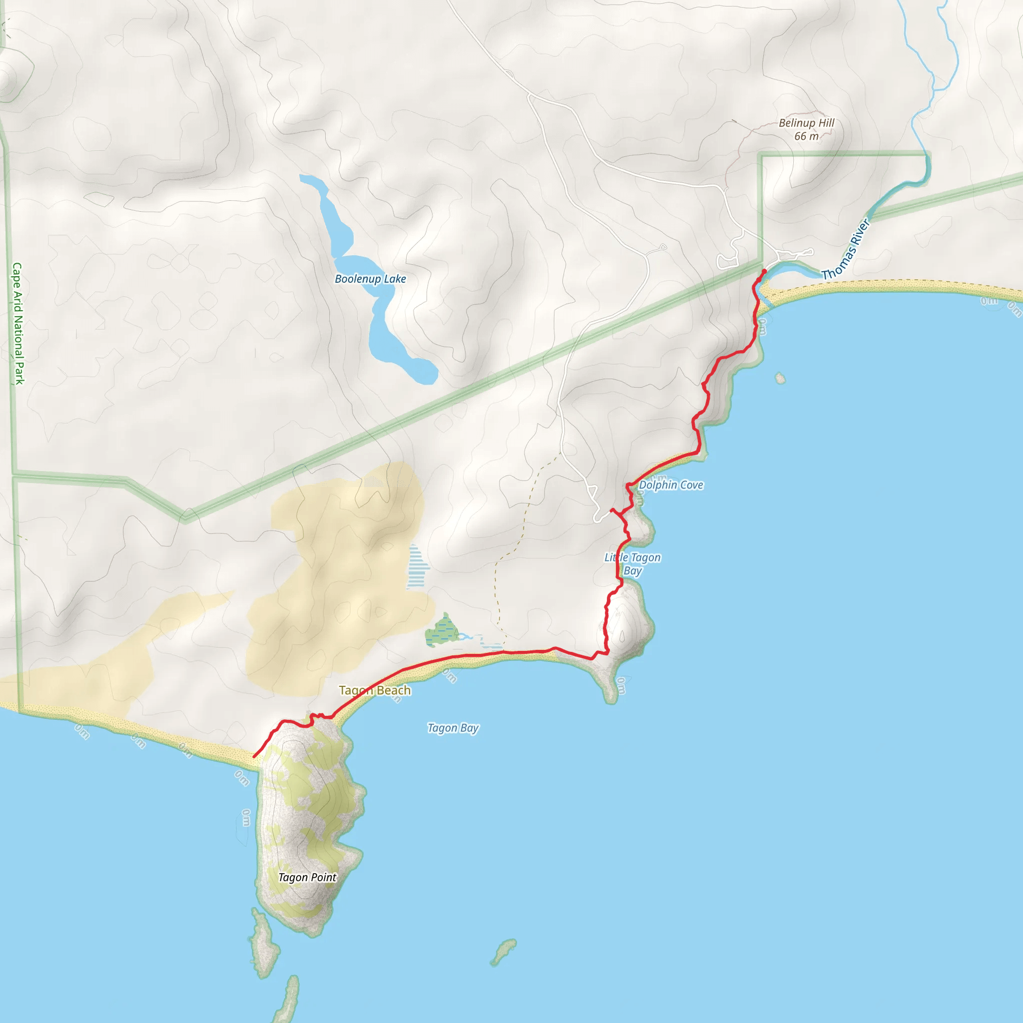 Tagon Coastal Trail mobile static map