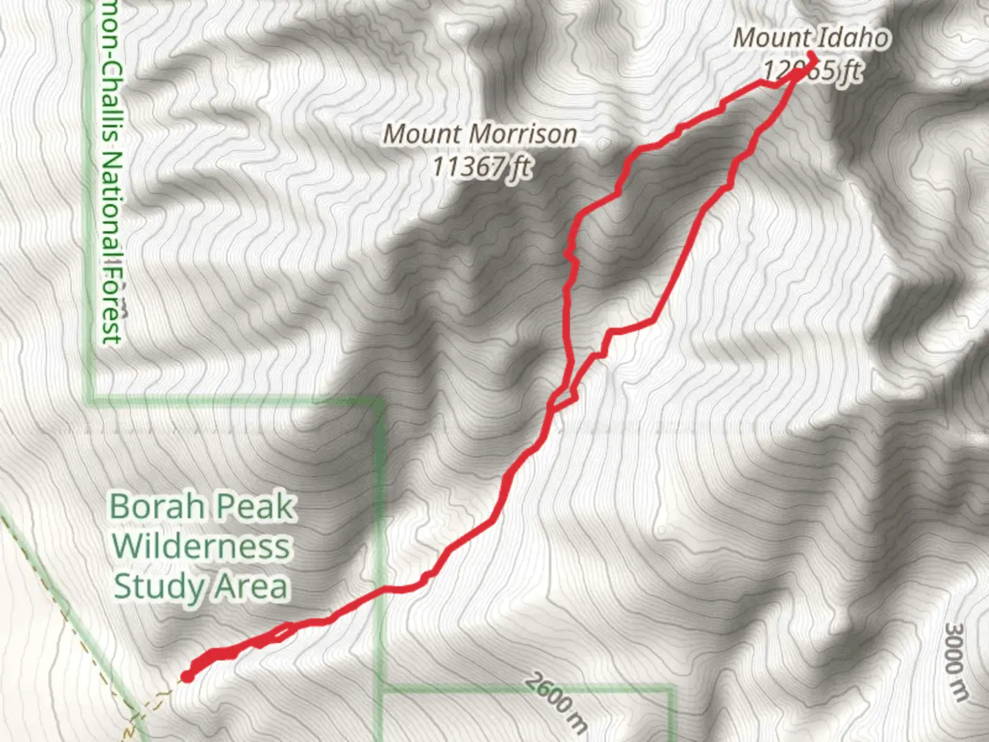 An image depicting the trail Mount Idaho Loop and its surrounding area.