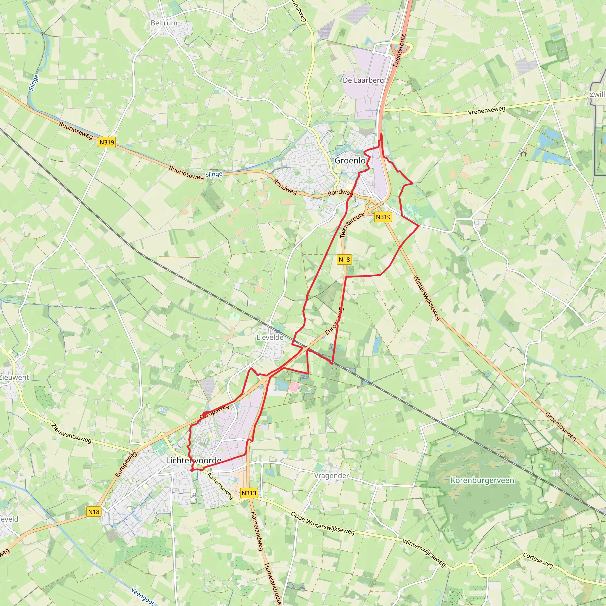 Europa Weg and Eefsele Wandeling and scholtenpad Loop mobile static map