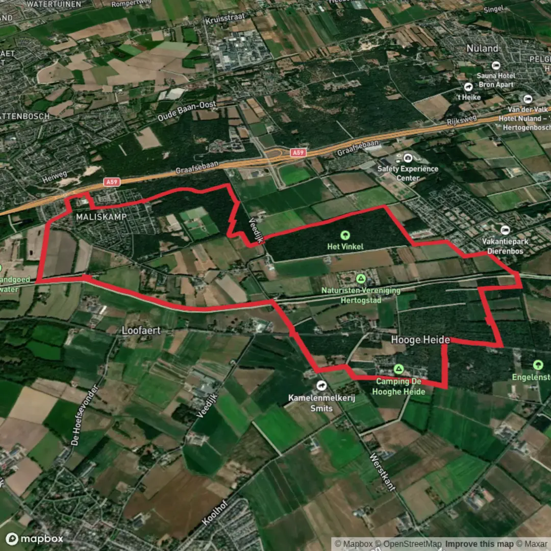 An image depicting the trail Eikenburg, Hooge Heide and Werstkant Loop and its surrounding area.