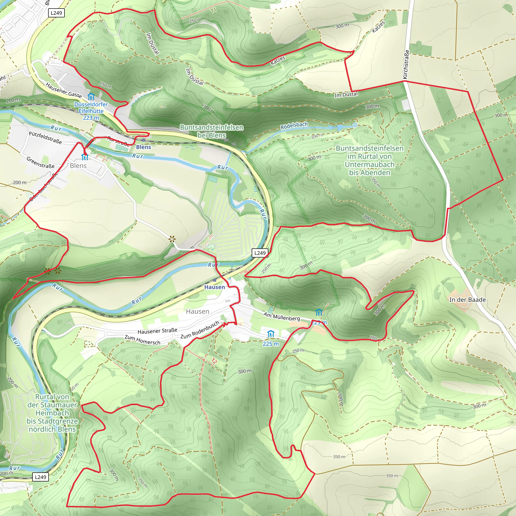 Blens and Hausen Loop mobile static map