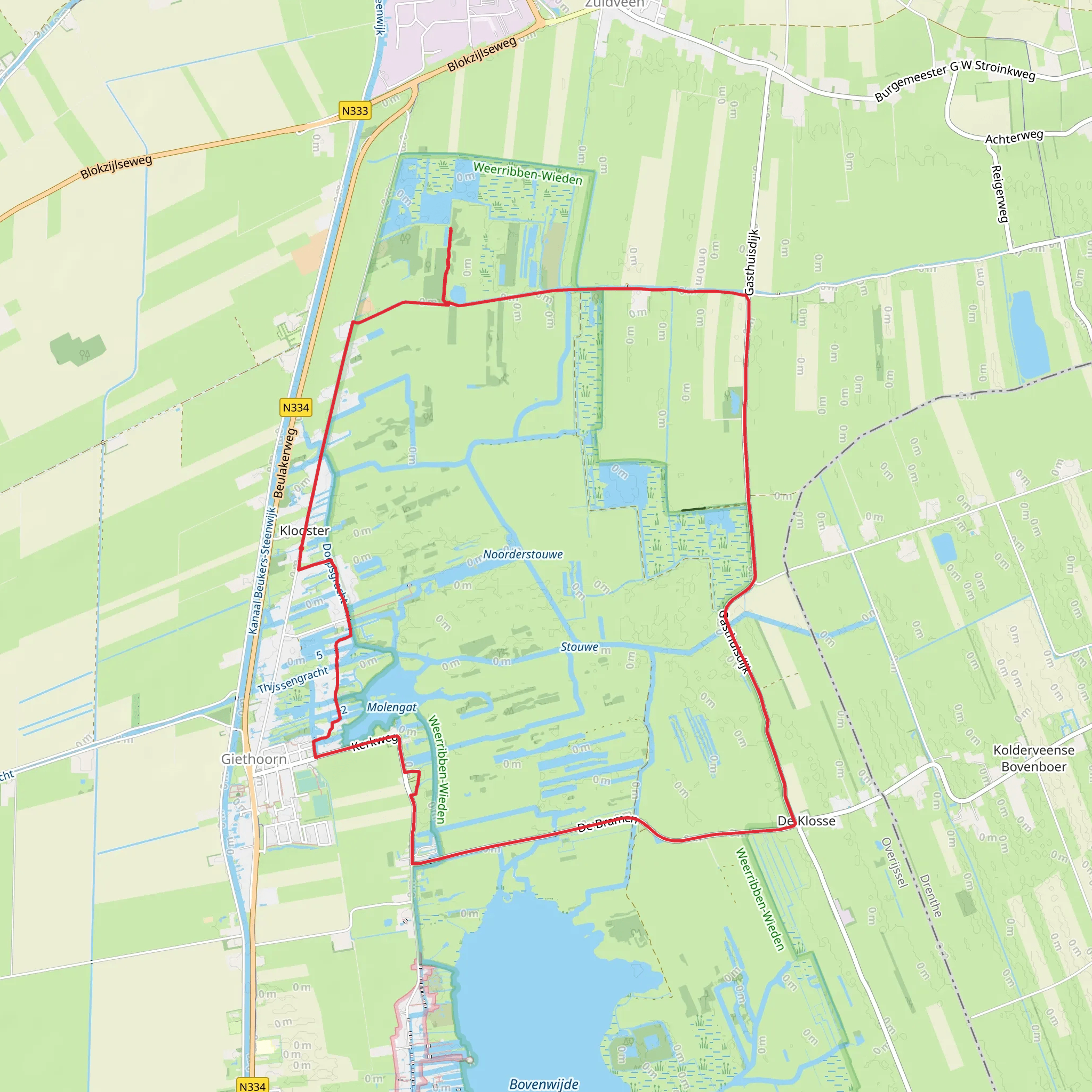 Hoogwaterzone and Molengat Loop mobile static map