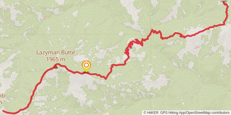 Lazyman Butte via Syd Cabin Ridge Trail stage 3 Map