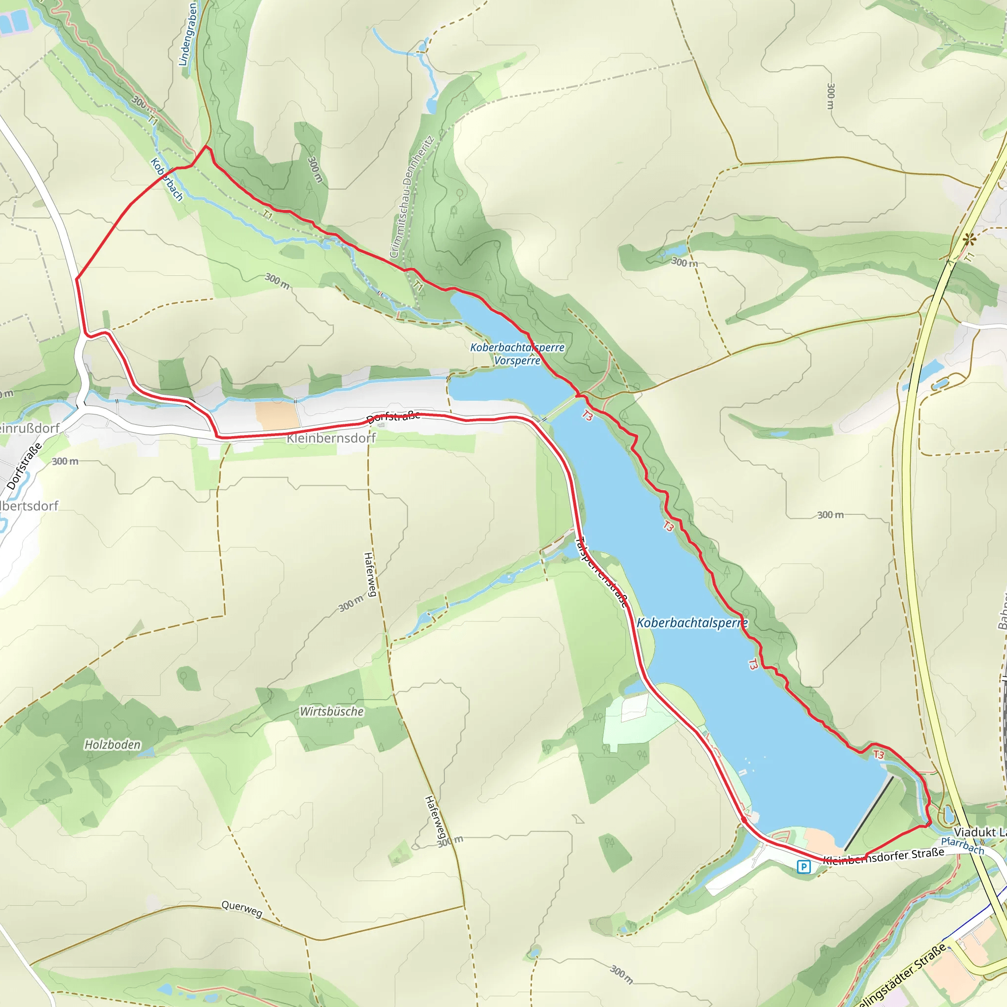 Koberbachtalsperre and Koberbachtalsperre Vorsperre Loop via Rundweg Talsperre mobile static map