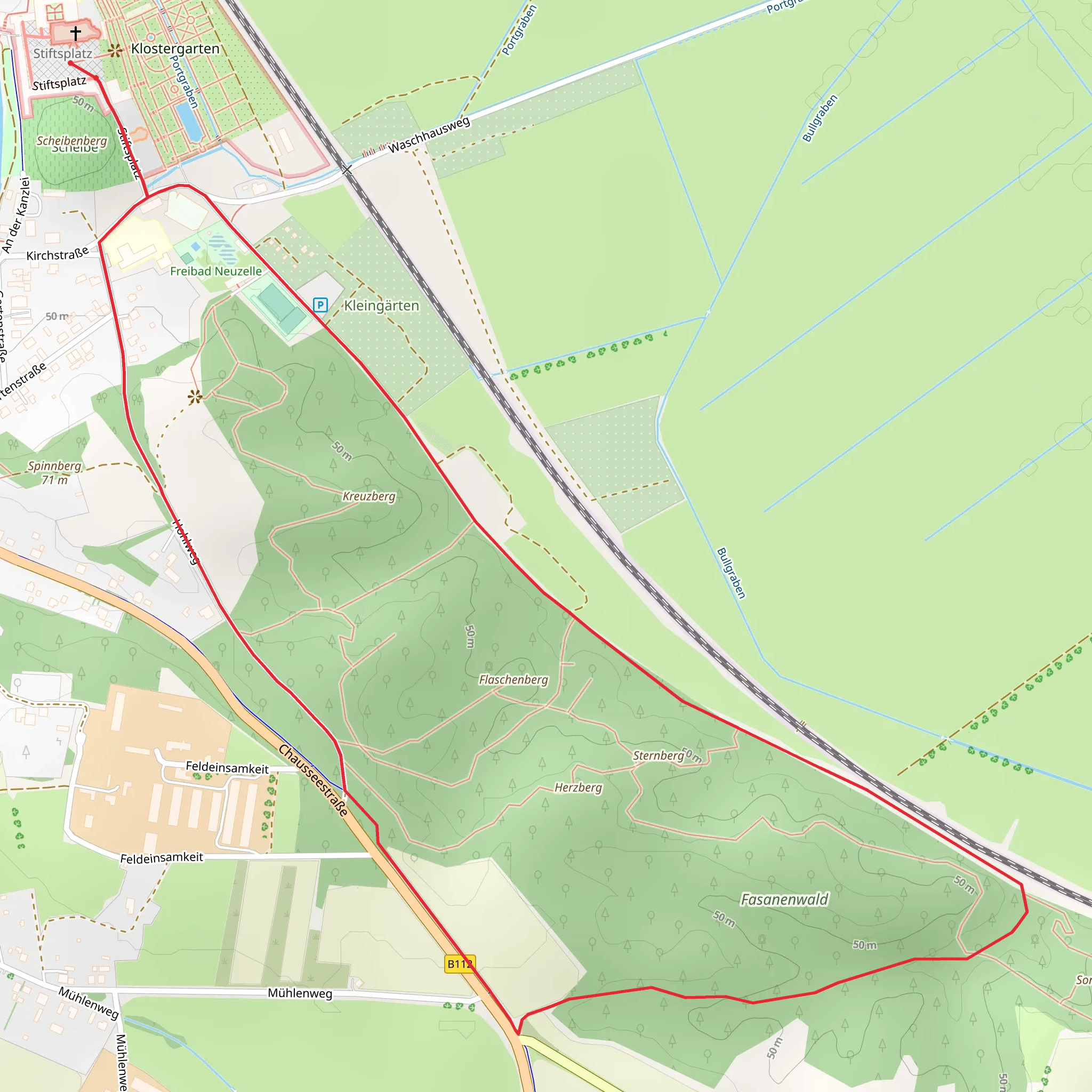 Fasanenwald Loop via Klostergarten mobile static map
