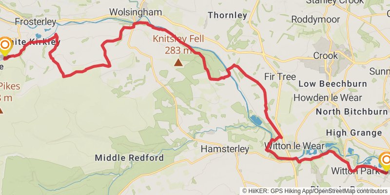 Weardale Way stage 4 Map