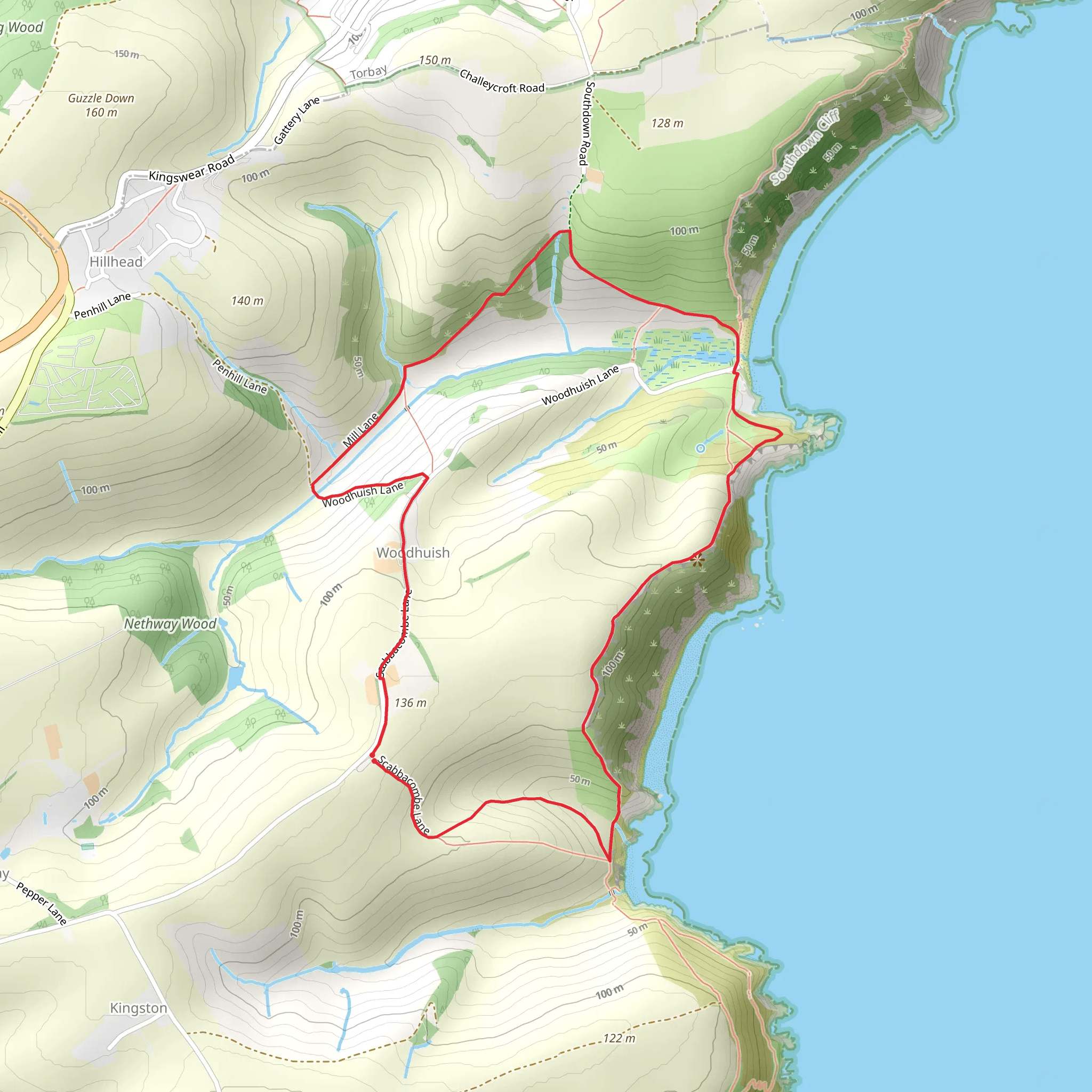 Woodhuish and Mansands Walk mobile static map