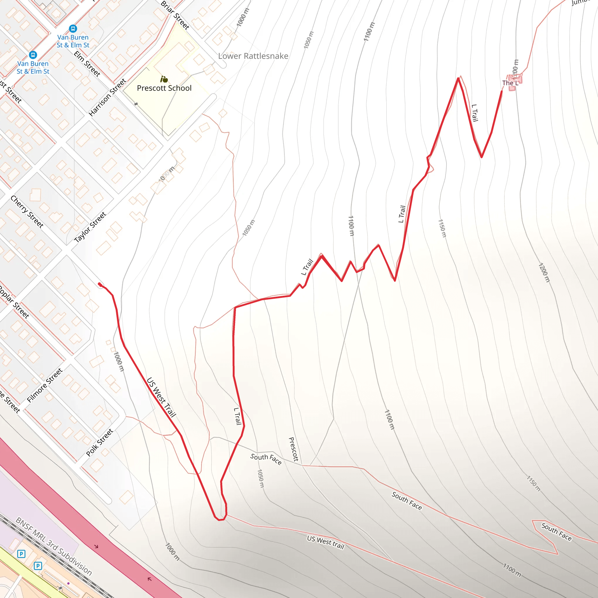 L Trail mobile static map