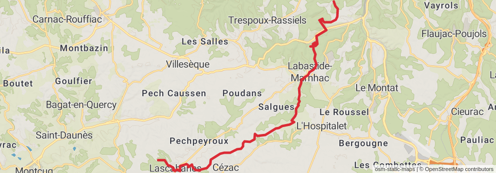Camino Strasbourg-Saint Jean Pied de Port via Le Puy stage 64 Map