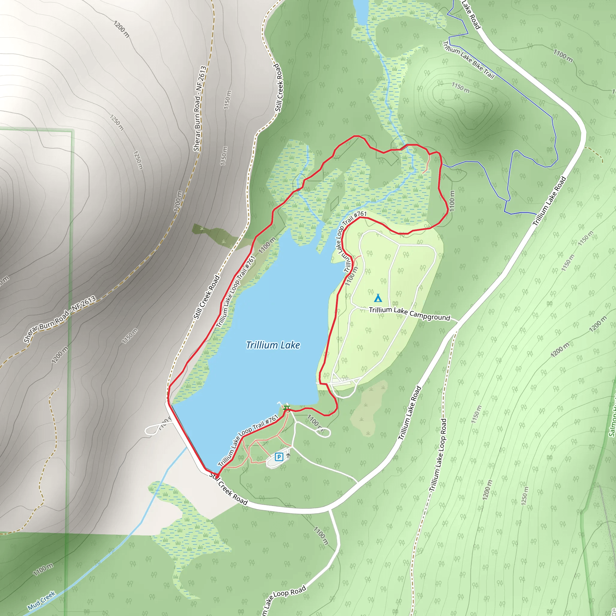 Trillium Lake Loop Trail mobile static map