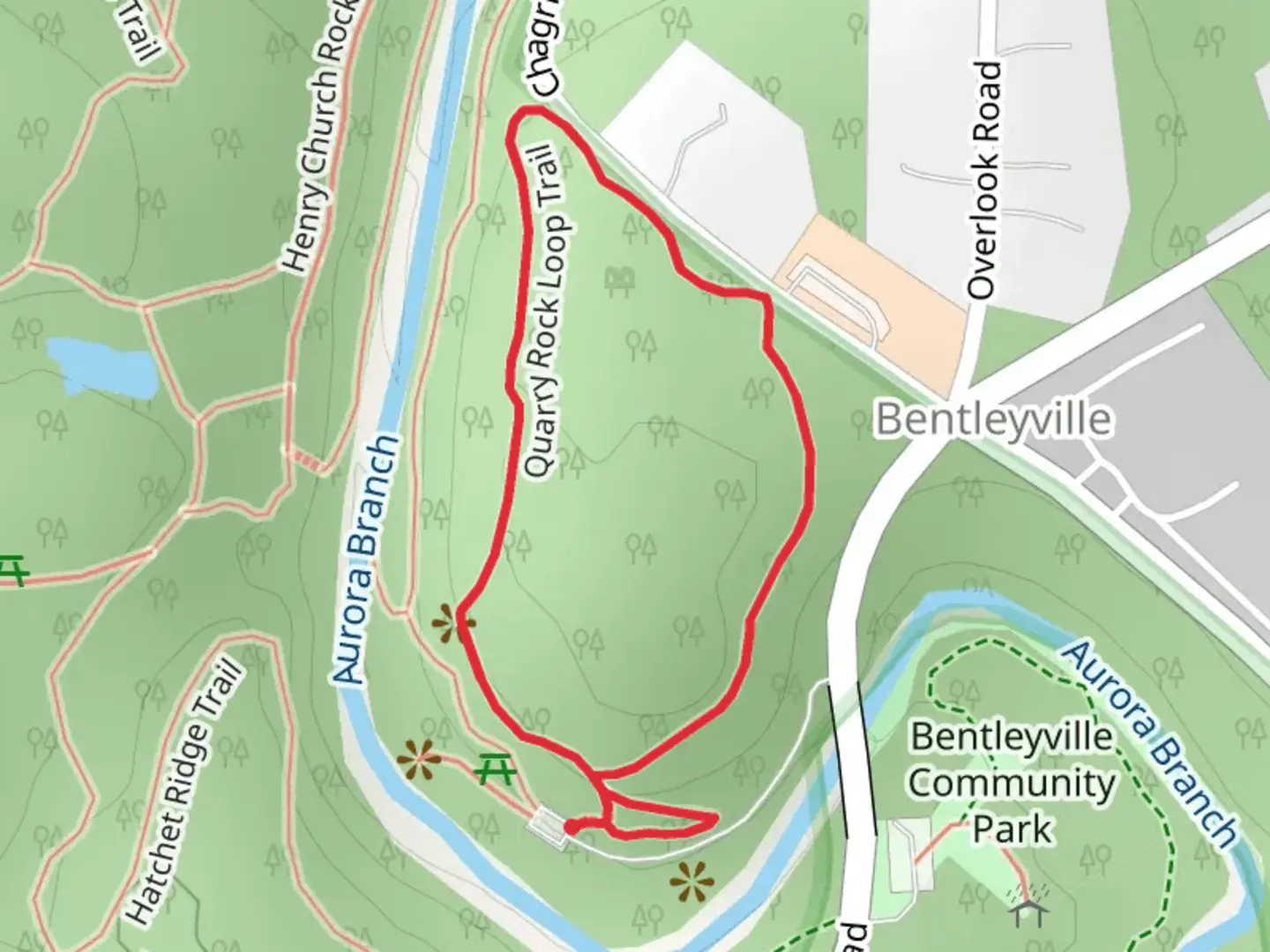 An image depicting the trail Quarry Rock Loop Trail and its surrounding area.
