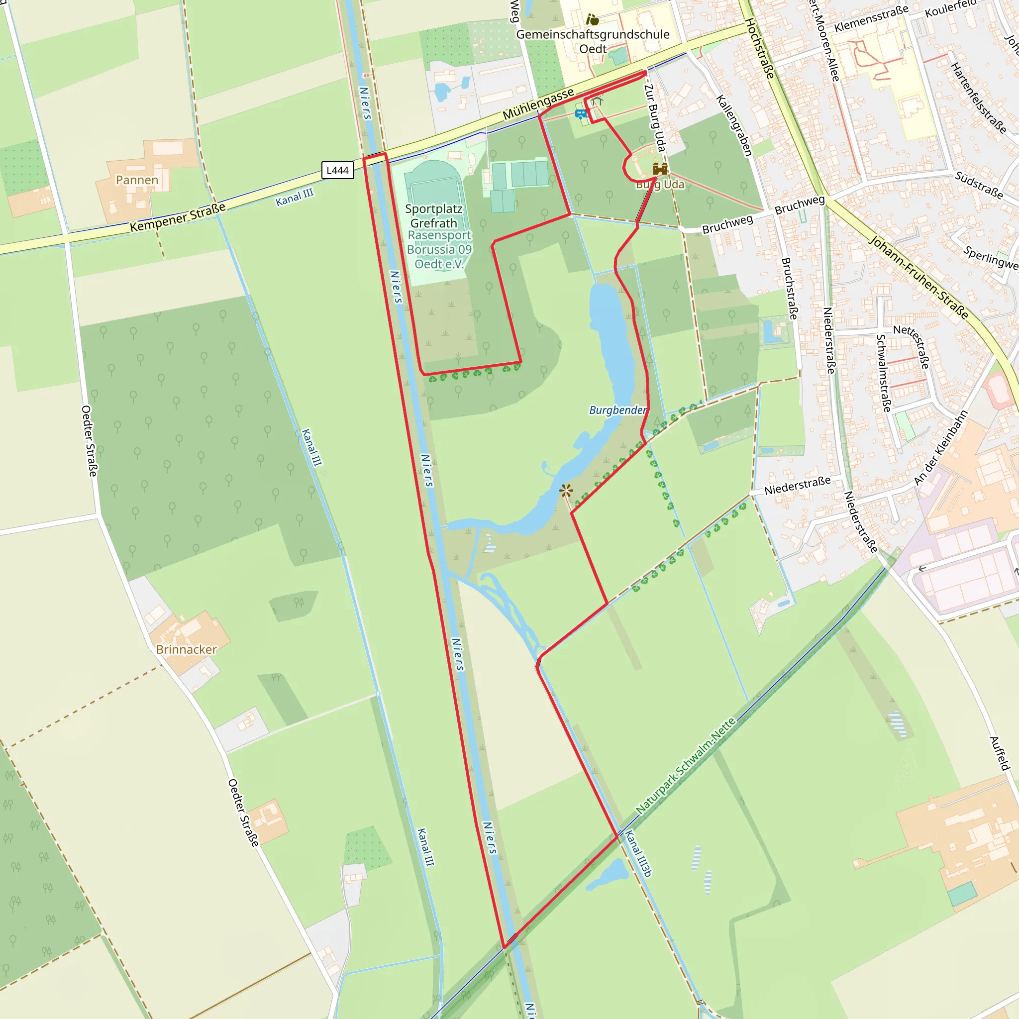 Niersauen Runde Loop - Im Großen Bruch mobile static map
