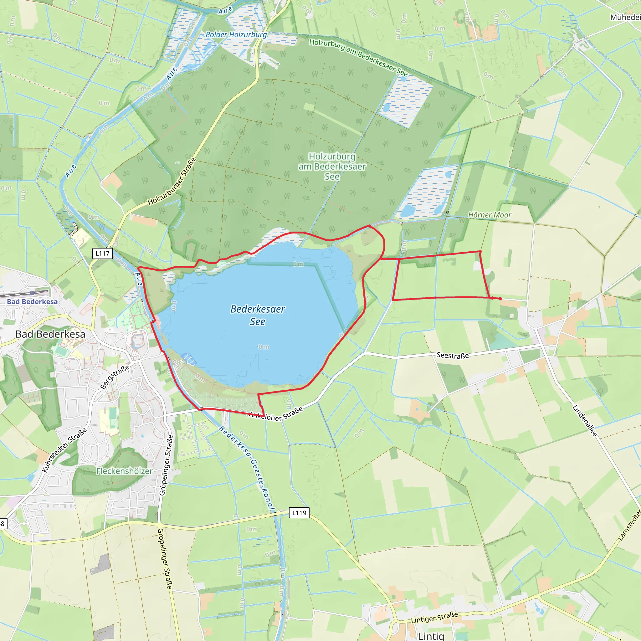 Bederkesaer See via Seerundweg mobile static map