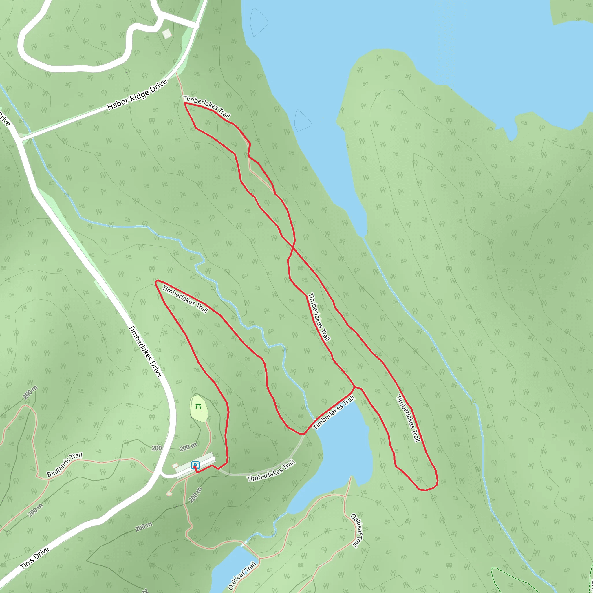 Timberlakes Loop Trail mobile static map