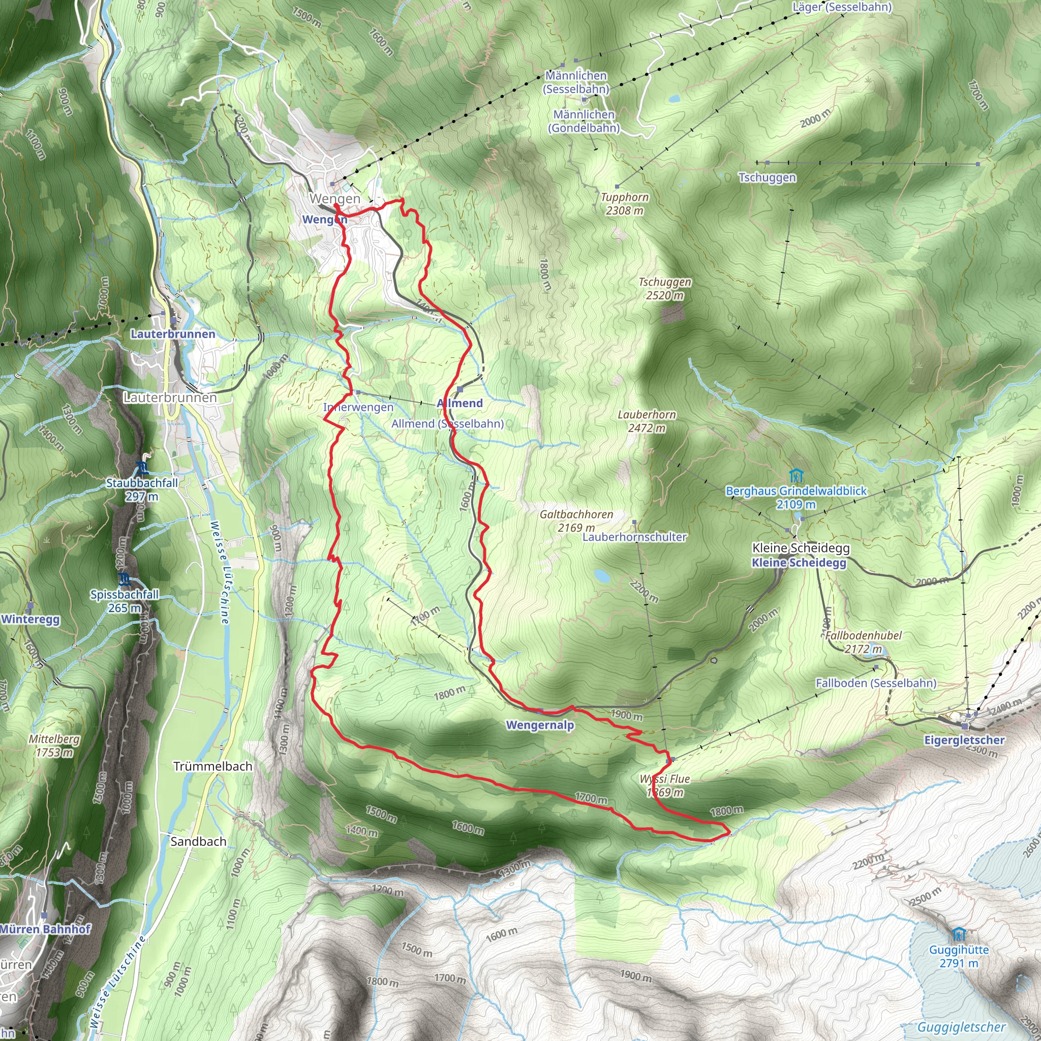 Biglenalp - Green Idyll at the Foot of the Jungfrau mobile static map