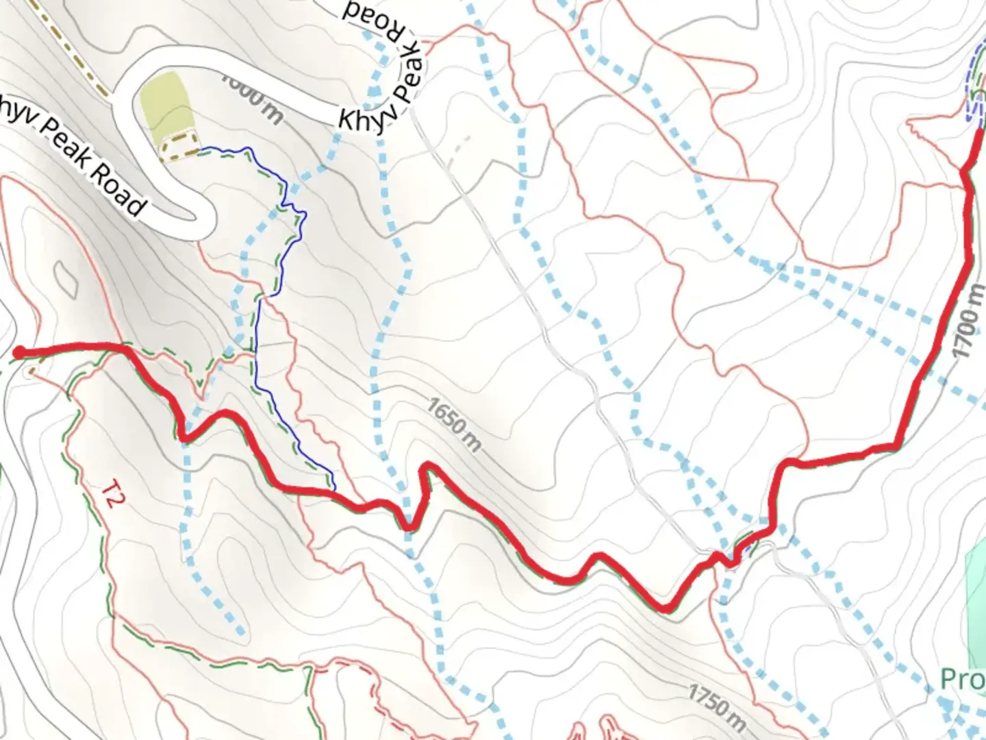An image depicting the trail BST Out and Back and its surrounding area.