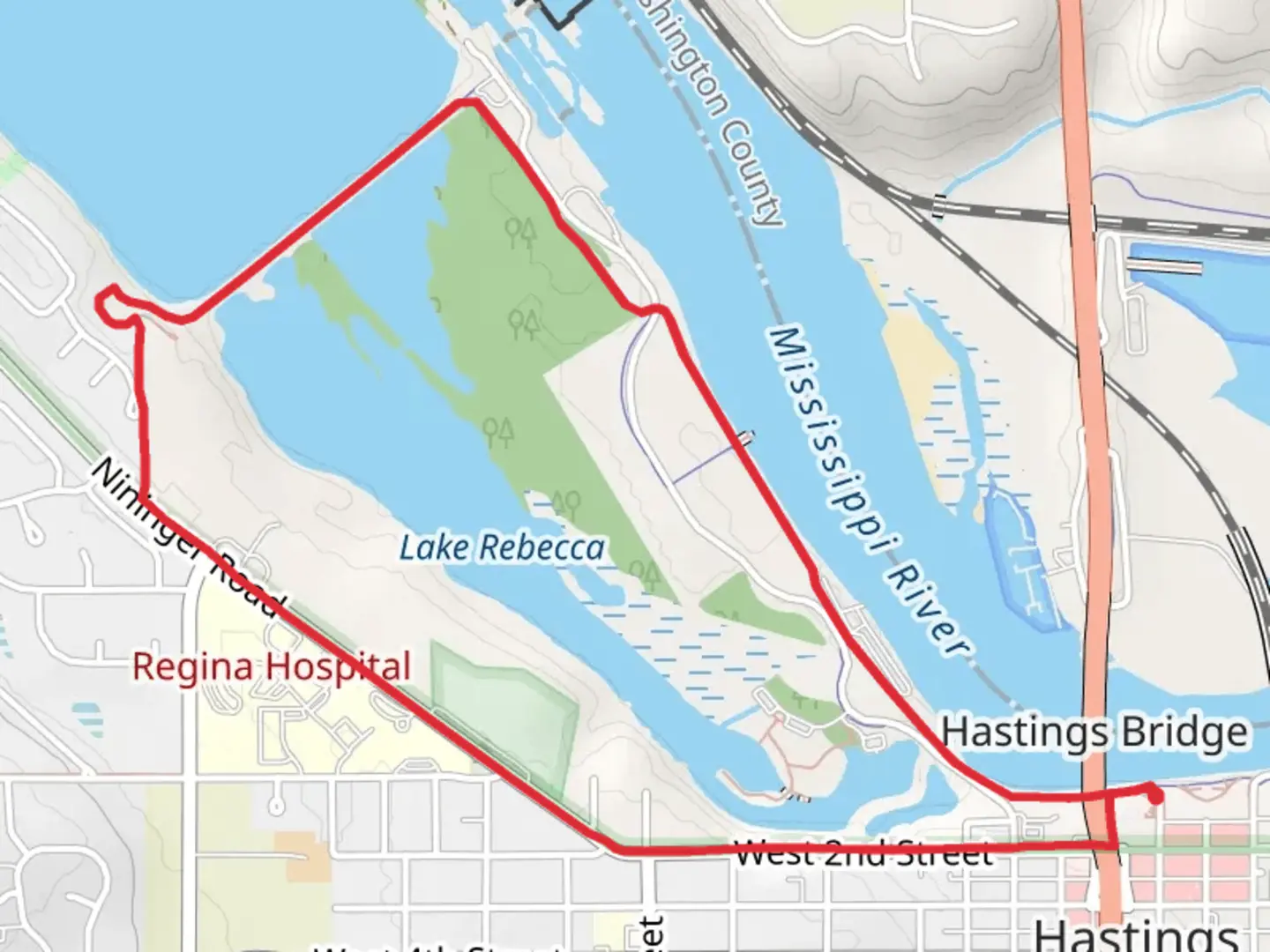 An image depicting the trail Lake Rebecca and Lake Cemetery Loop and its surrounding area.