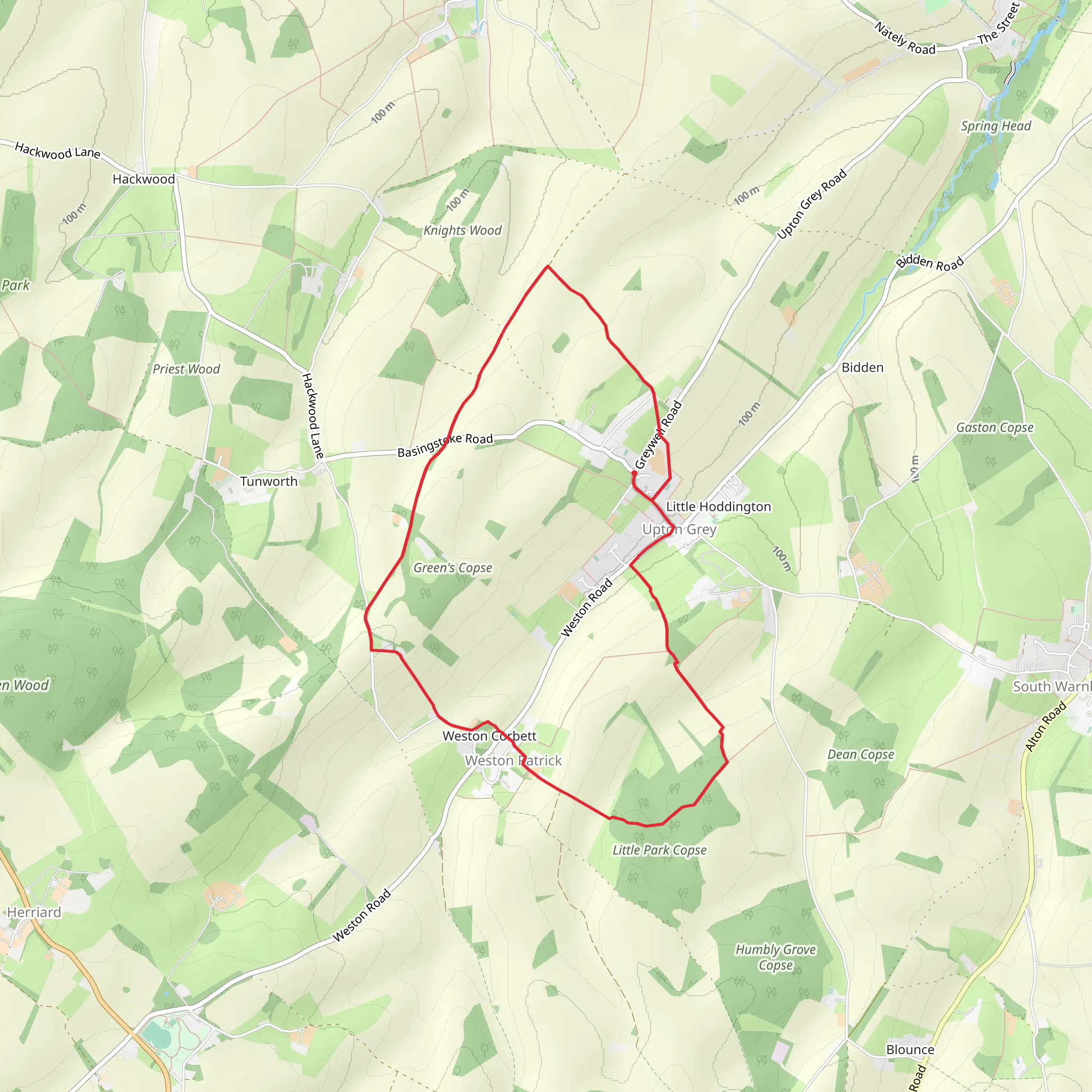 Weston Corbett from Upton Grey mobile static map