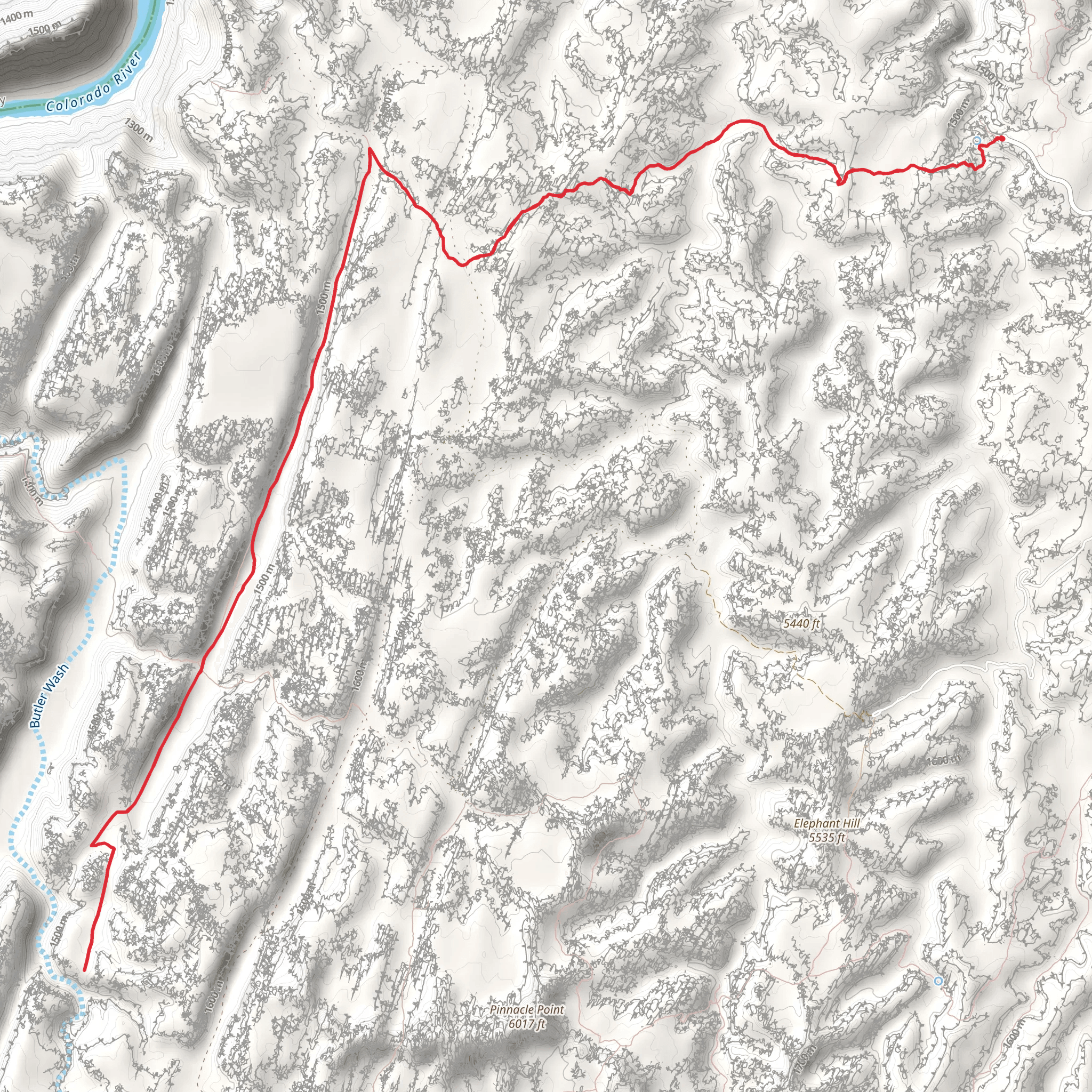 Cyclone Canyon Trail mobile static map