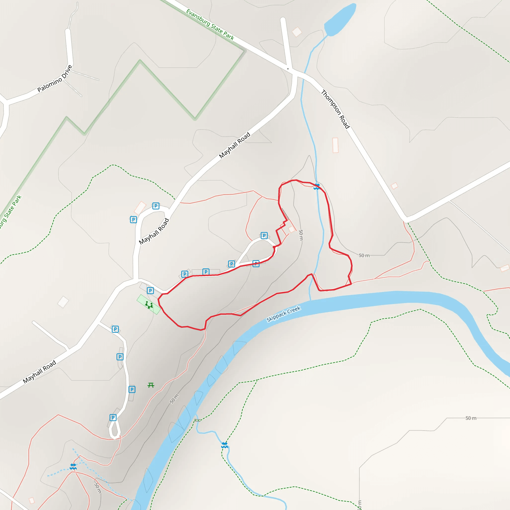 Skippack Creek Loop from Mayhall Road mobile static map