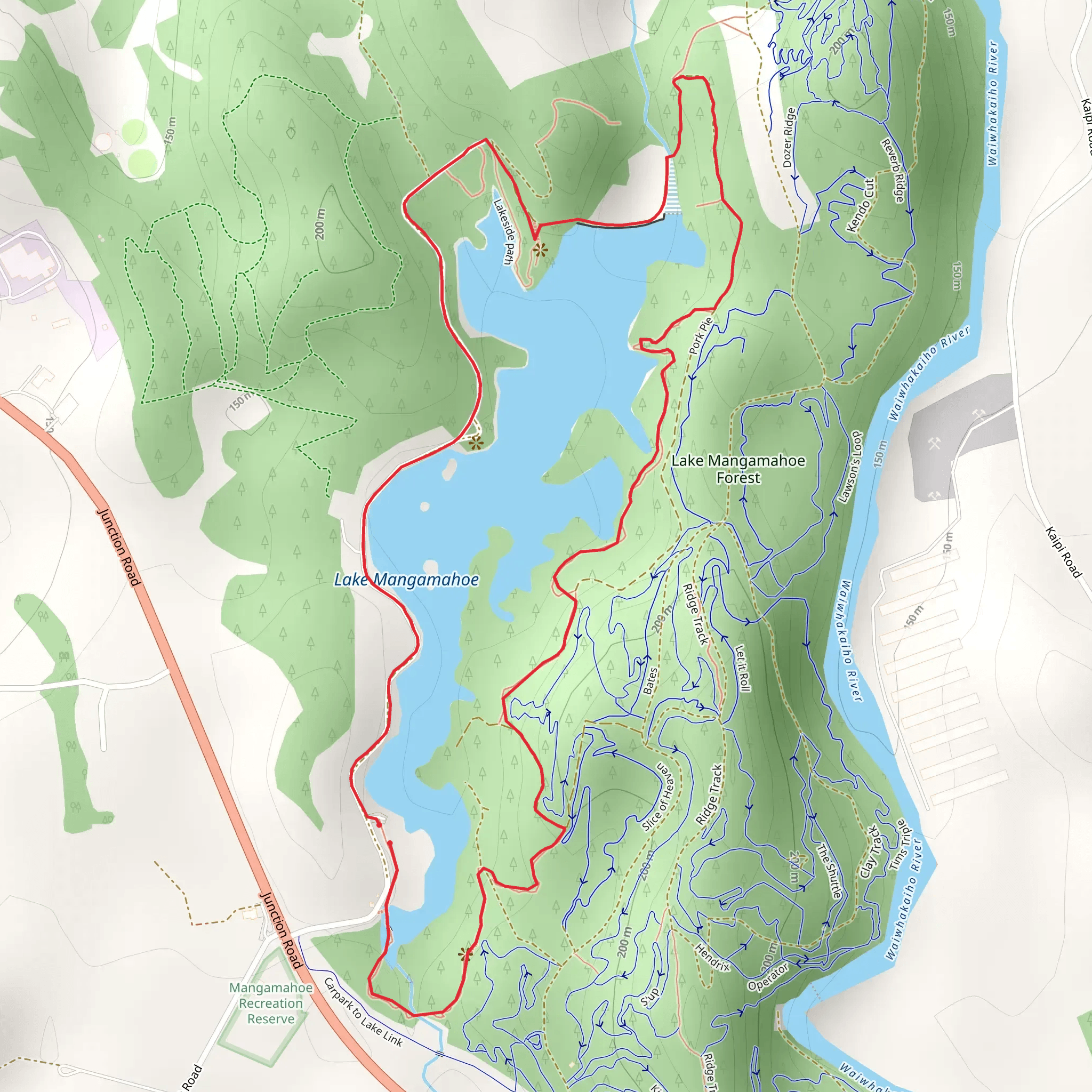 Lake Mangamahoe Lower Lakeside Trail mobile static map