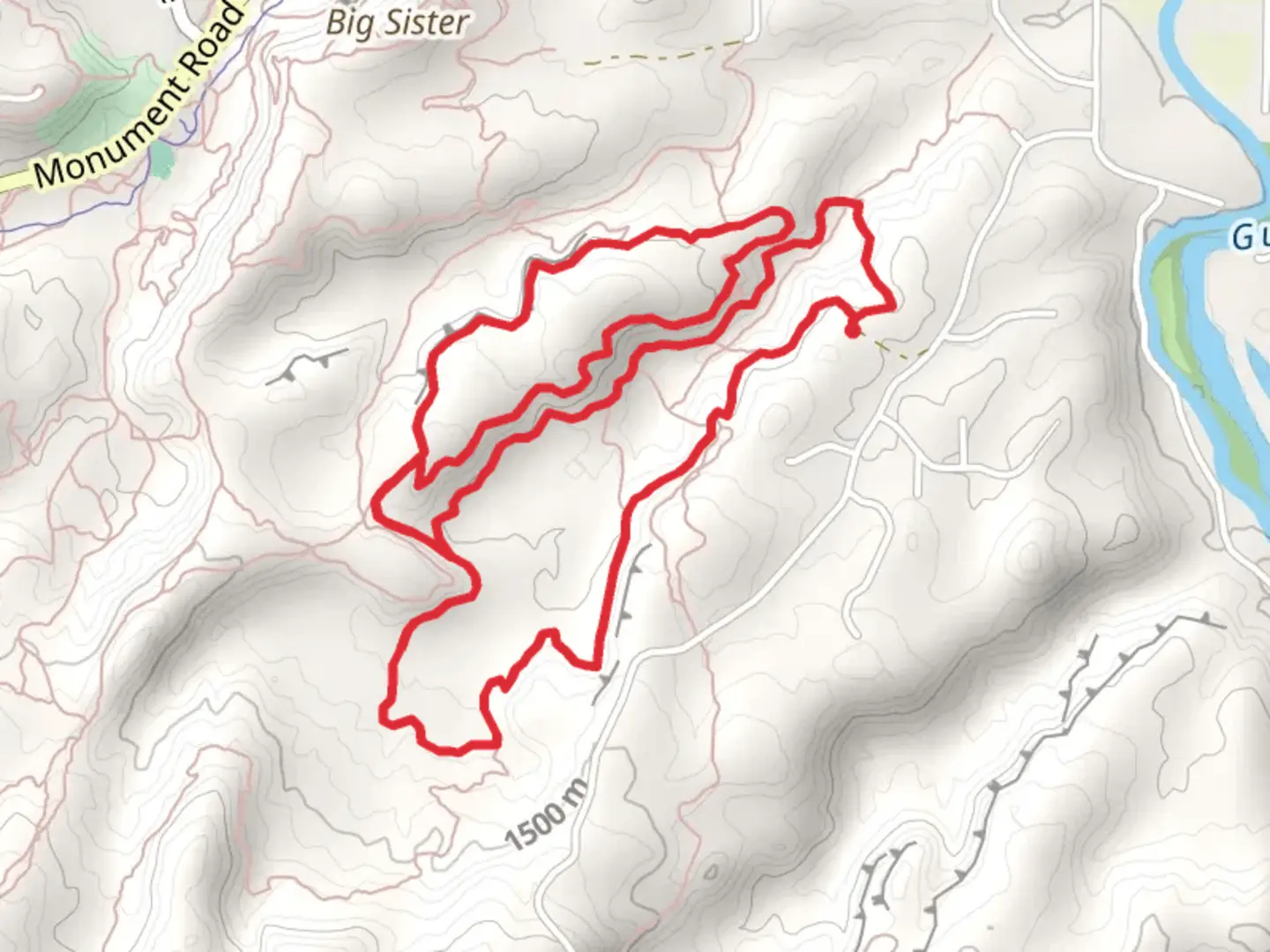 An image depicting the trail Holy Bucket and Miramonte Loop Trail and its surrounding area.