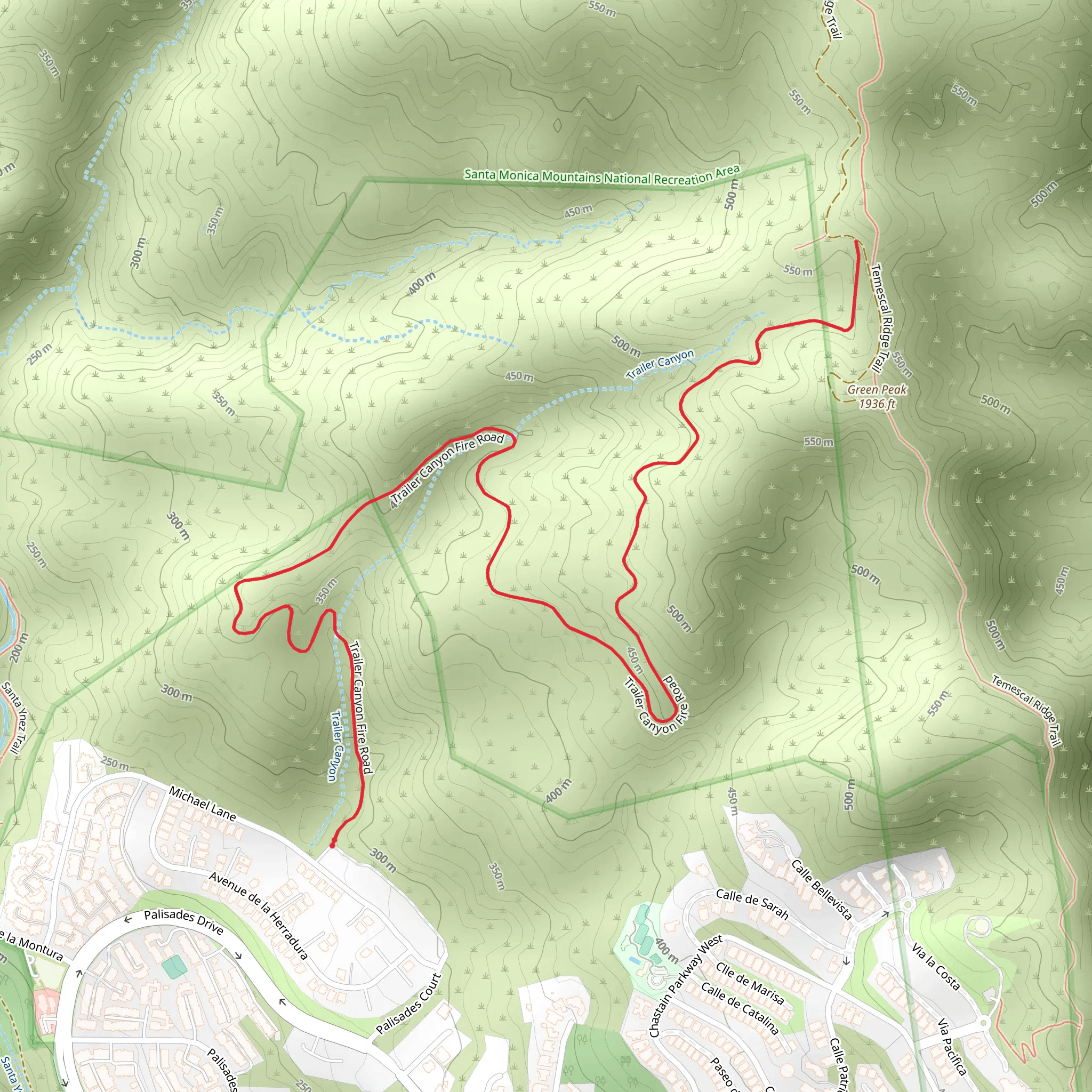 Trailer Canyon Fire Road mobile static map