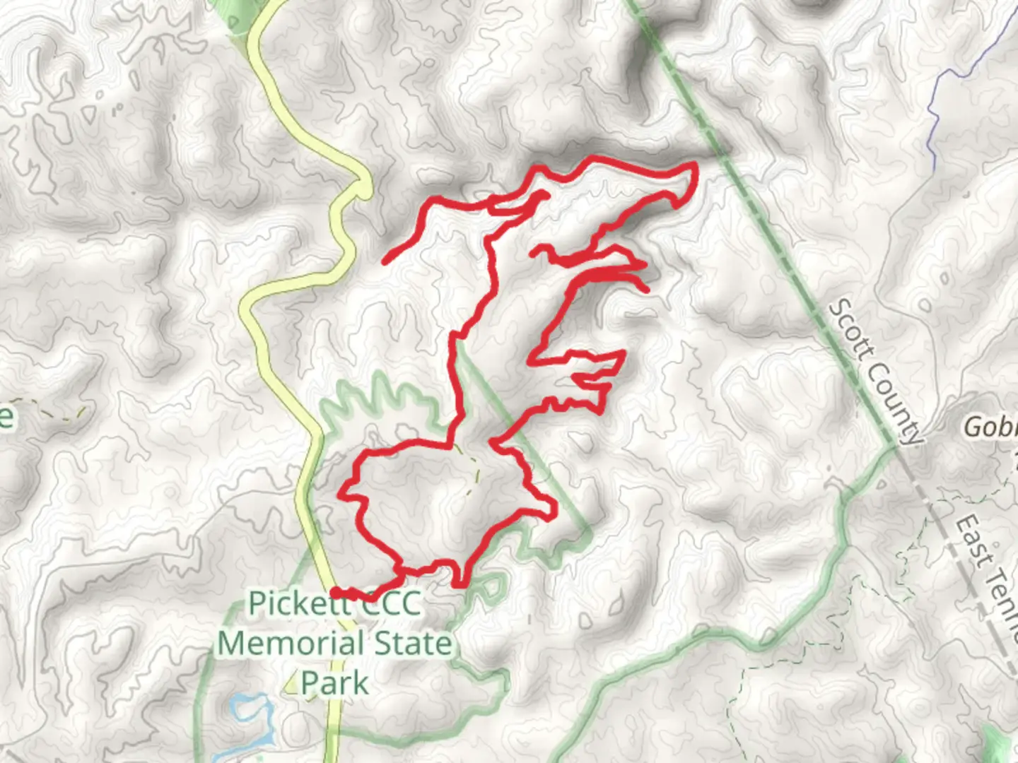 An image depicting the trail Hidden Passage Trail and John Muir Loop Trail and its surrounding area.