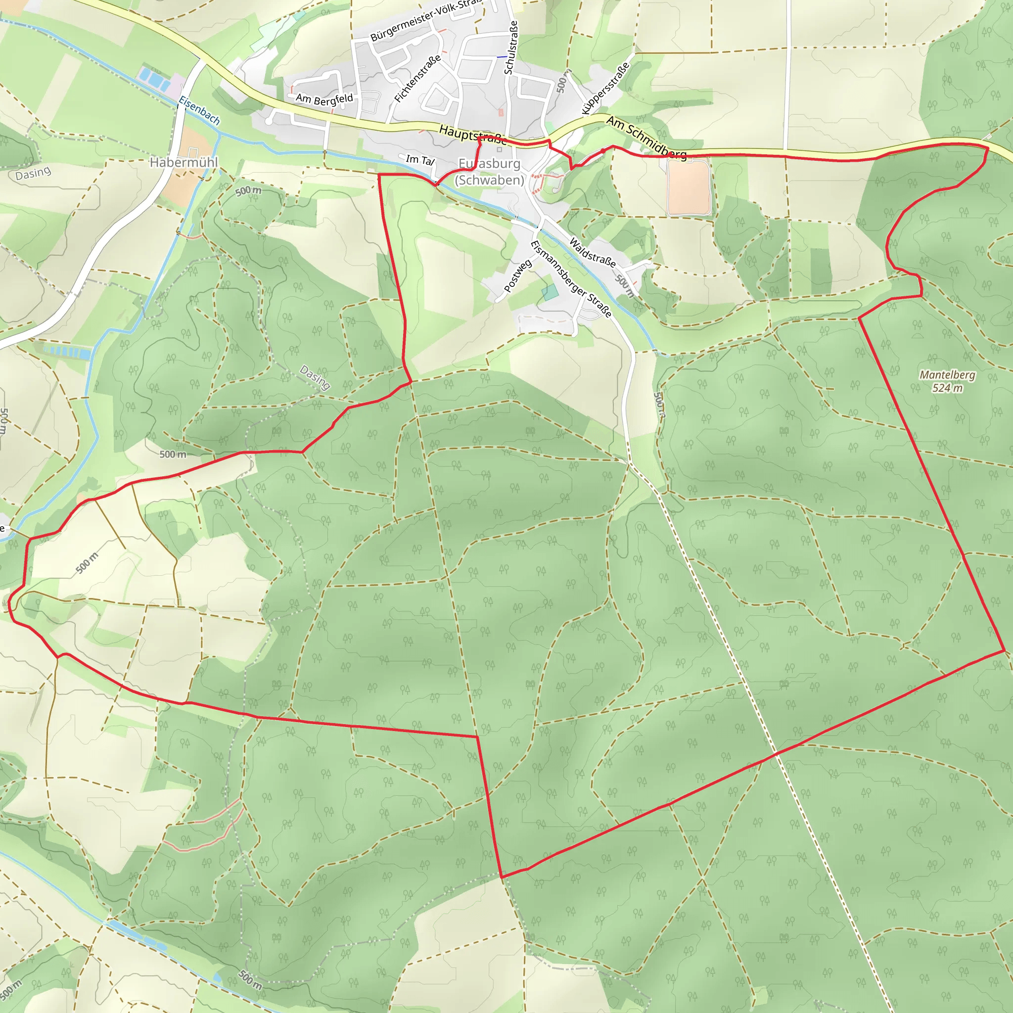 Im Eurasburger Forst Loop mobile static map