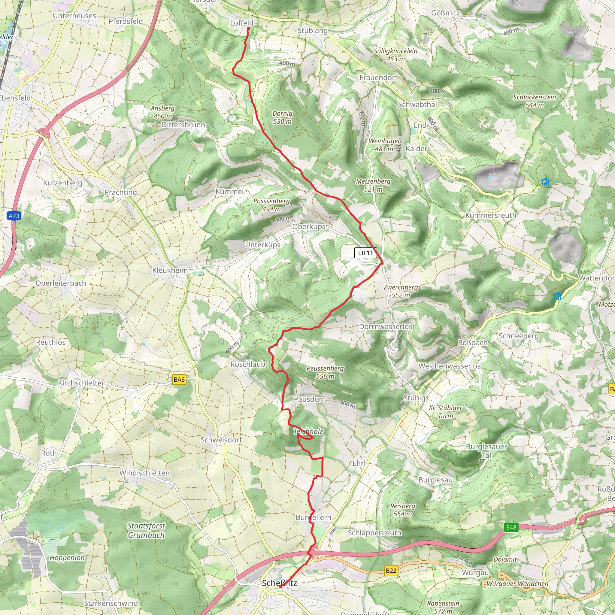 Loffeld and Schesslitz Walk mobile static map