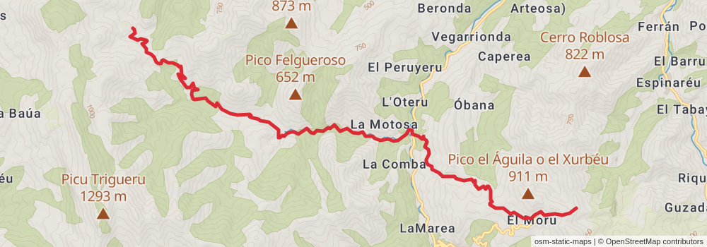 GR 109 Interior Asturias stage 8 Map