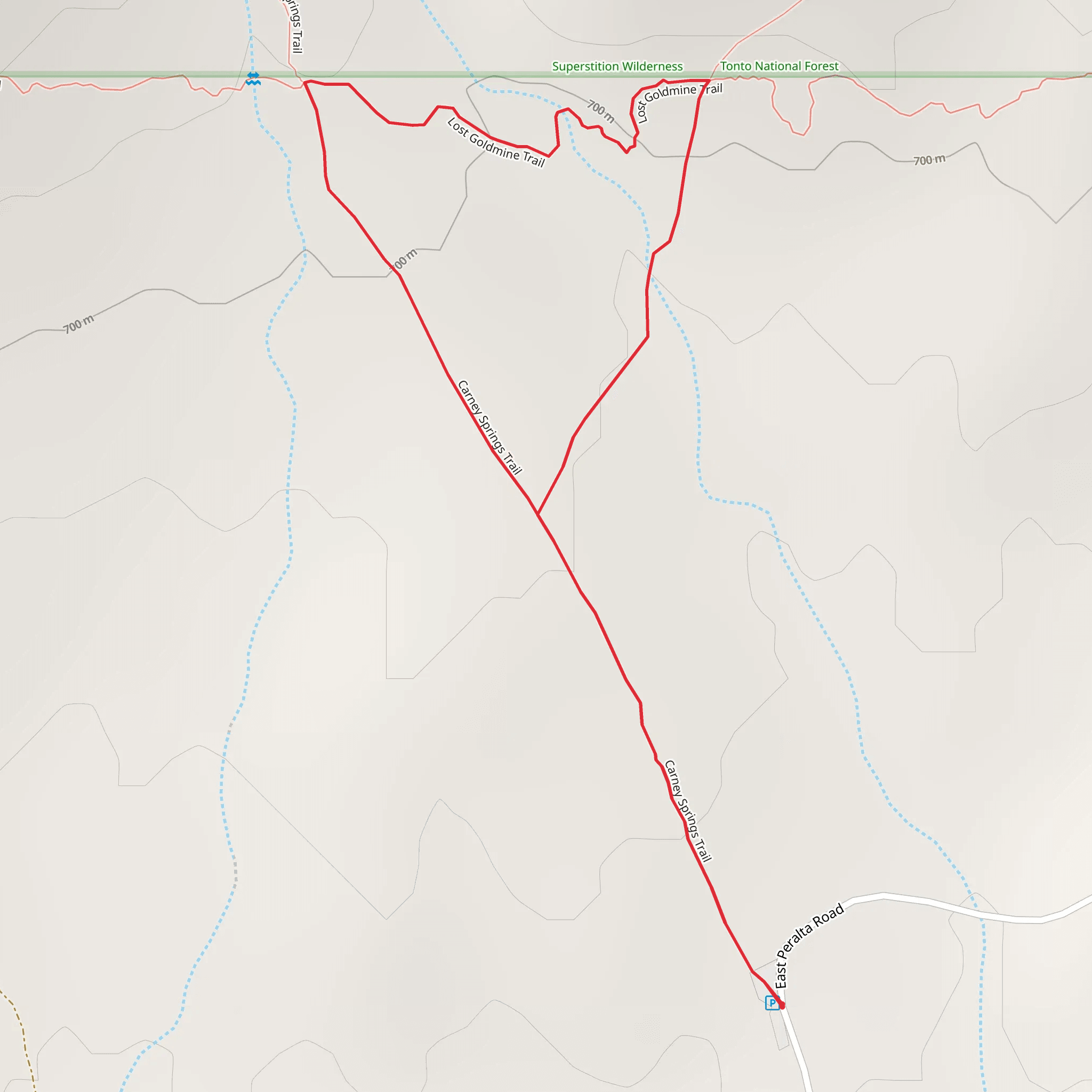 Carney Springs Loop Trail mobile static map