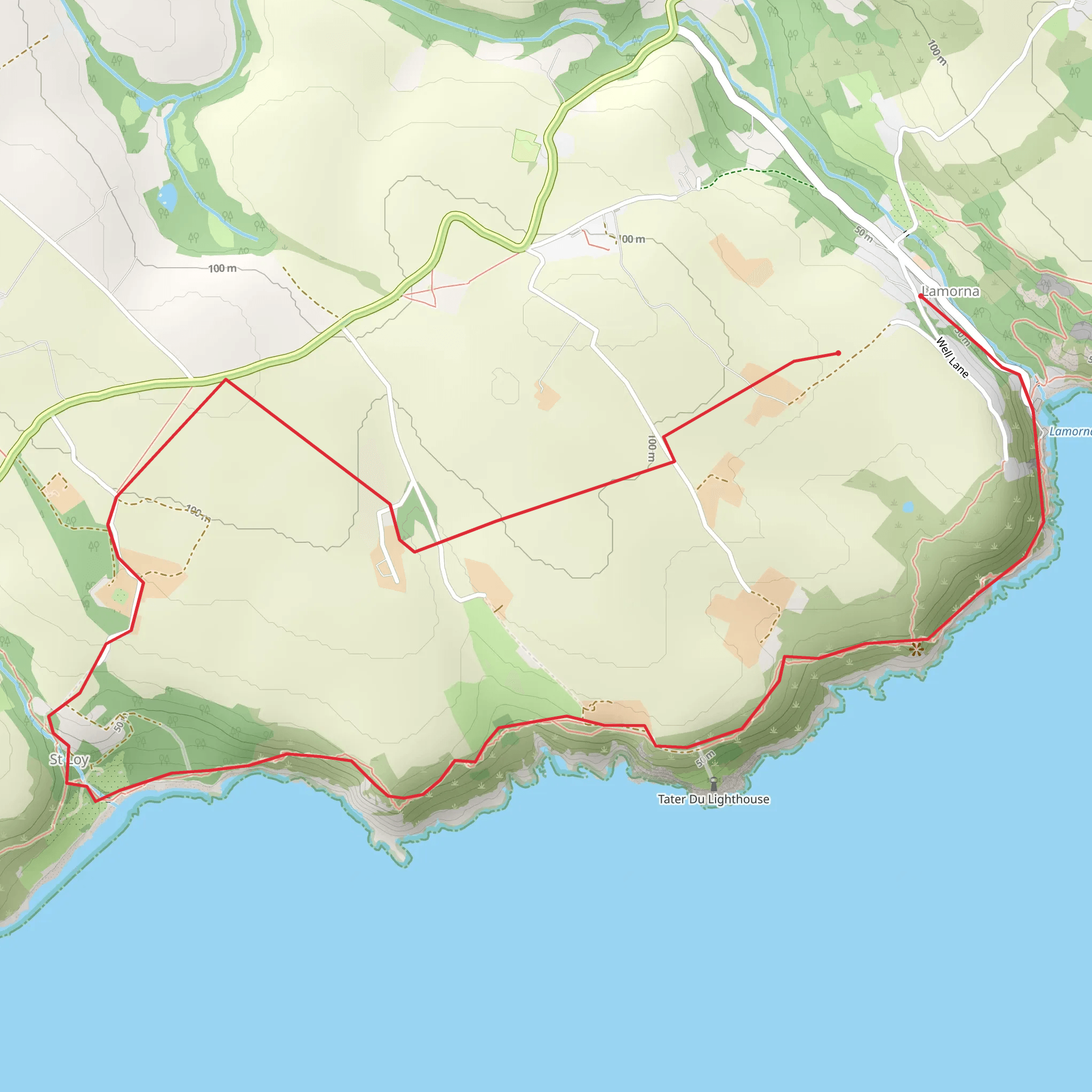 The Cove - Boskenna and St Loy Walk mobile static map