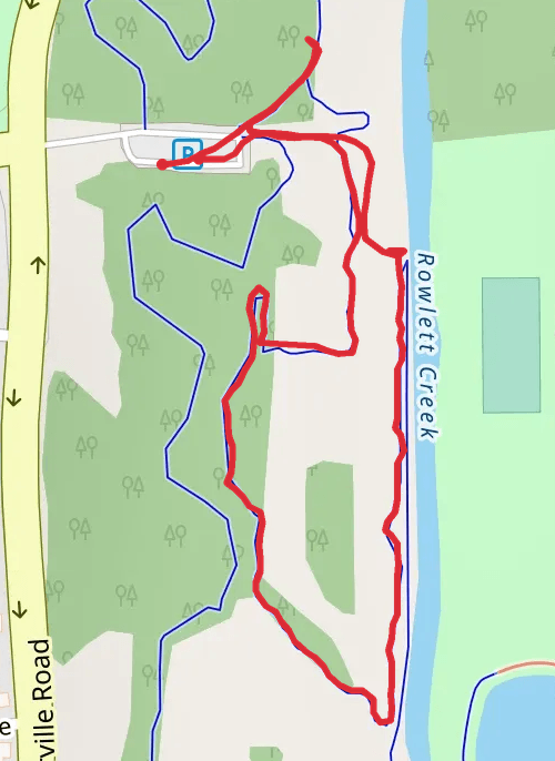 Hike on Rowlett Creek Walkalong mobile static map