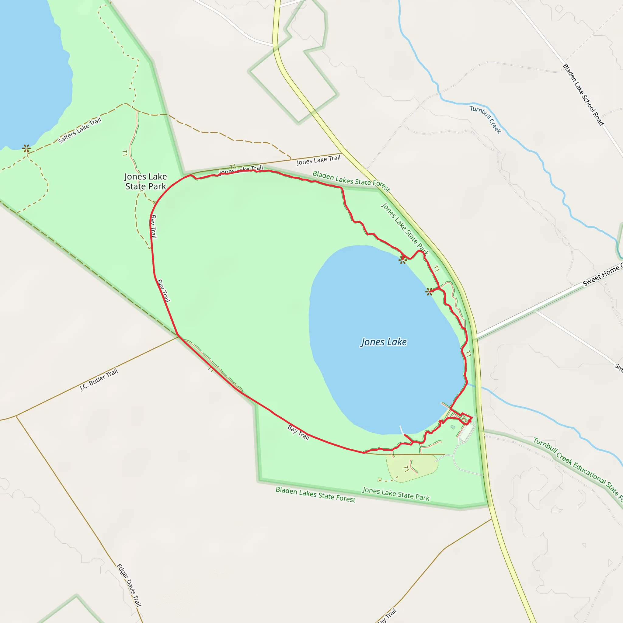 Jones Lake Loop mobile static map