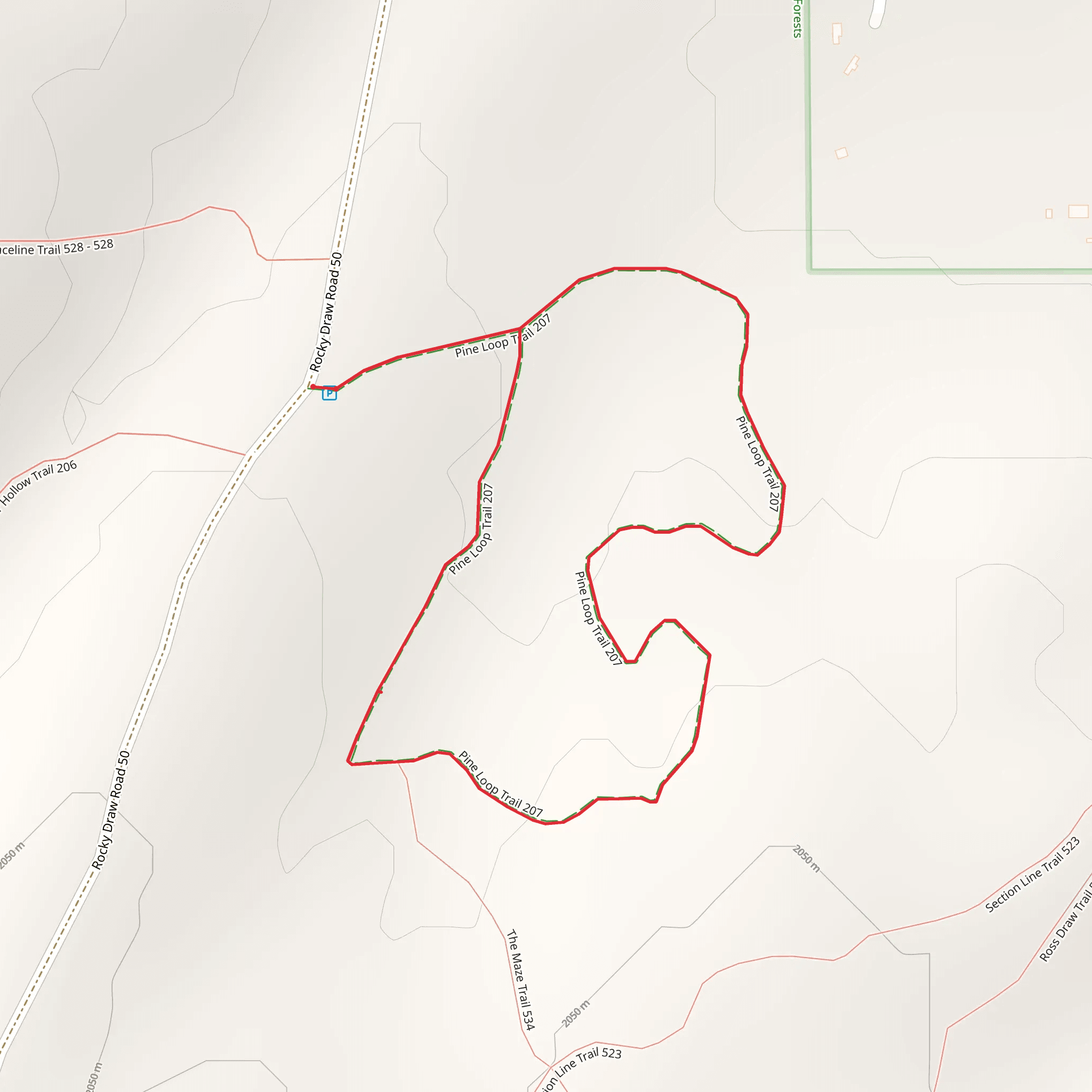 Pine Loop Trail mobile static map
